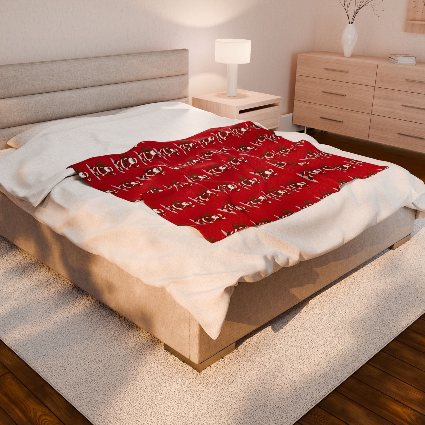 Cozy Christmas Velveteen Plush Blanket, Soft Holiday Throw, Festive Decor for Winter, Perfect Gift for Loved Ones, Santa Design
