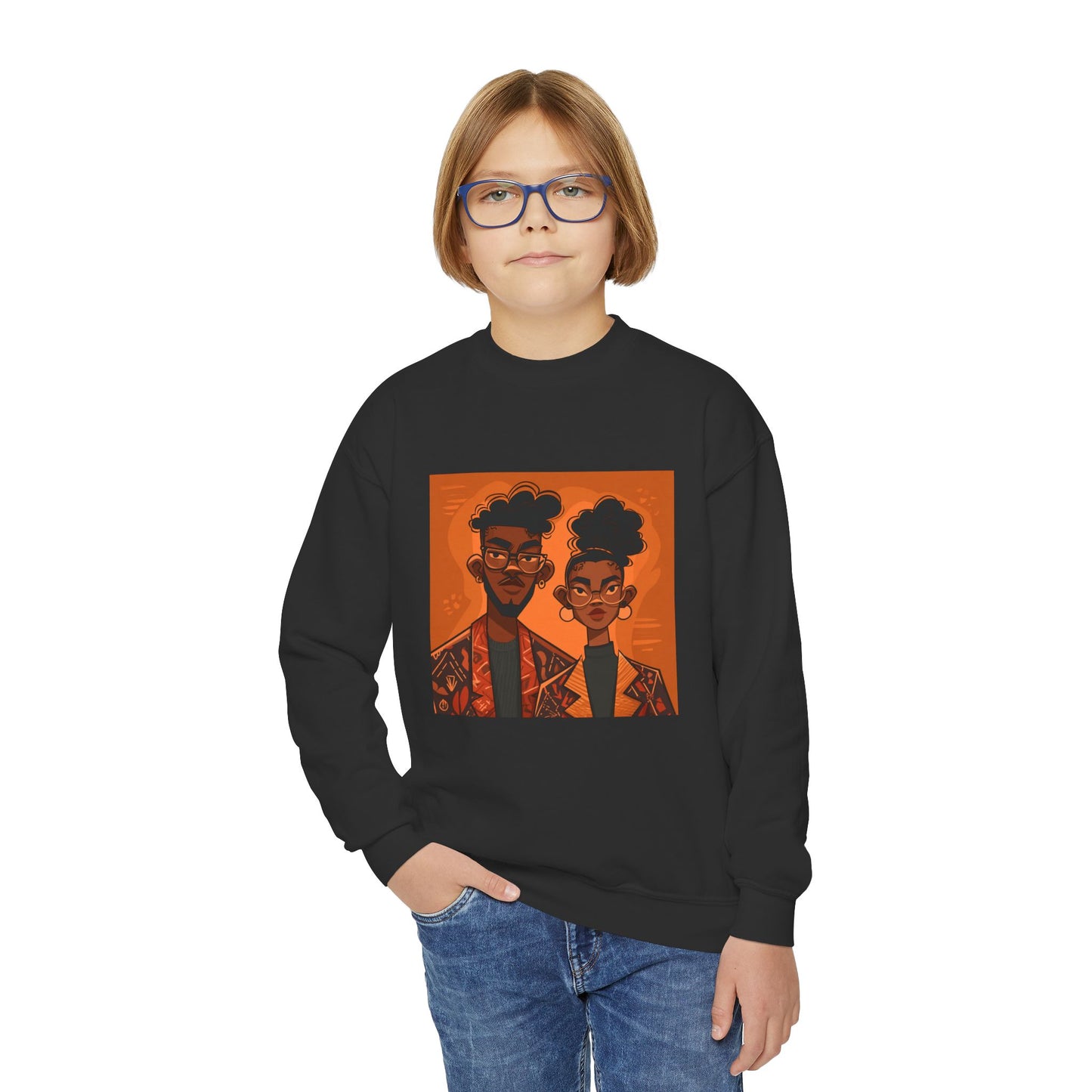 Cultural Vibe Youth Crewneck Sweatshirt - Unique Gift for Teens, Cozy Fashion, Unisex Sweater, Black History Month, Everyday Comfort