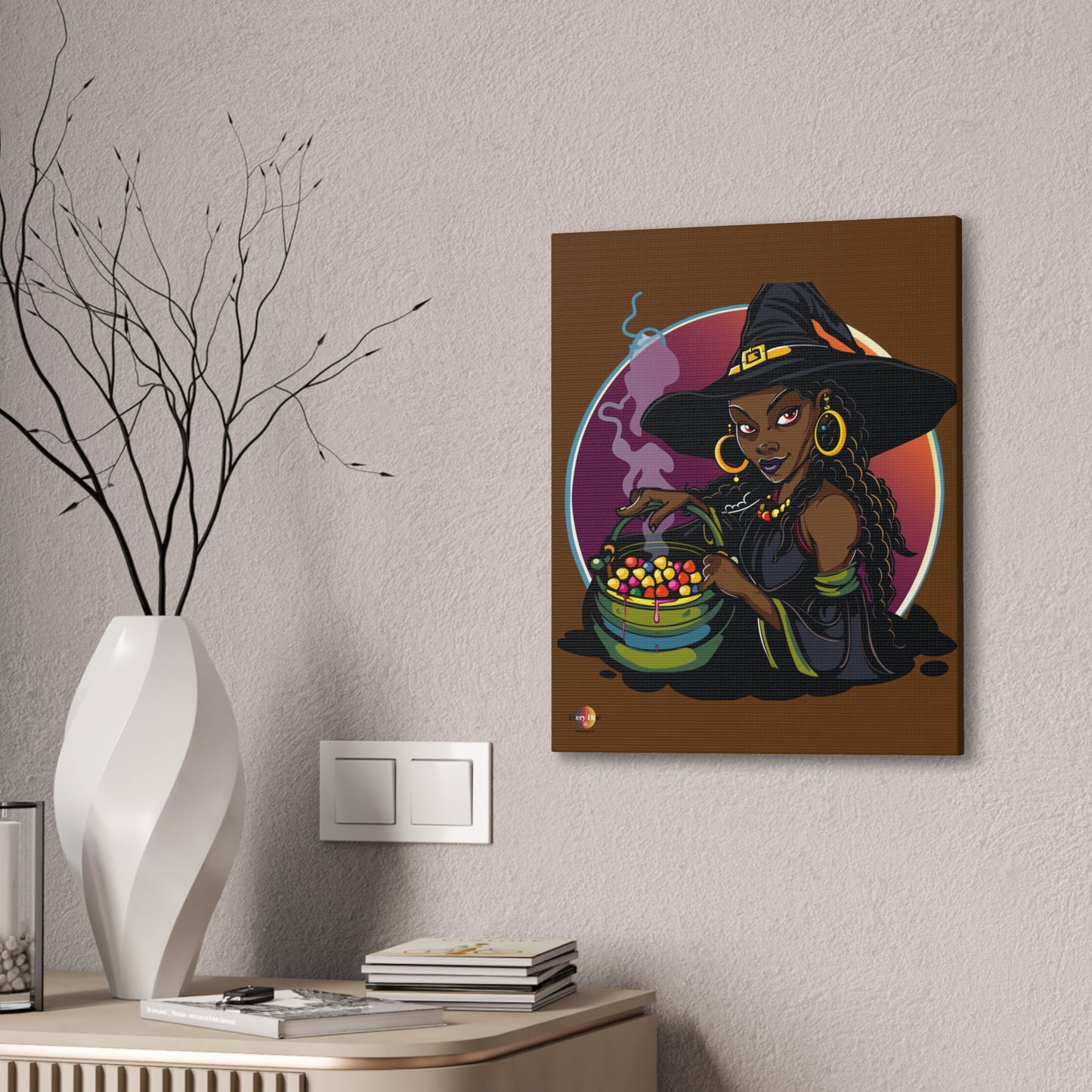 Witchy Canvas Art, Spooky Wall Decor, Halloween Home Decor, Magic Potion Artwork, Witch Decor, Gift for Witch Lovers