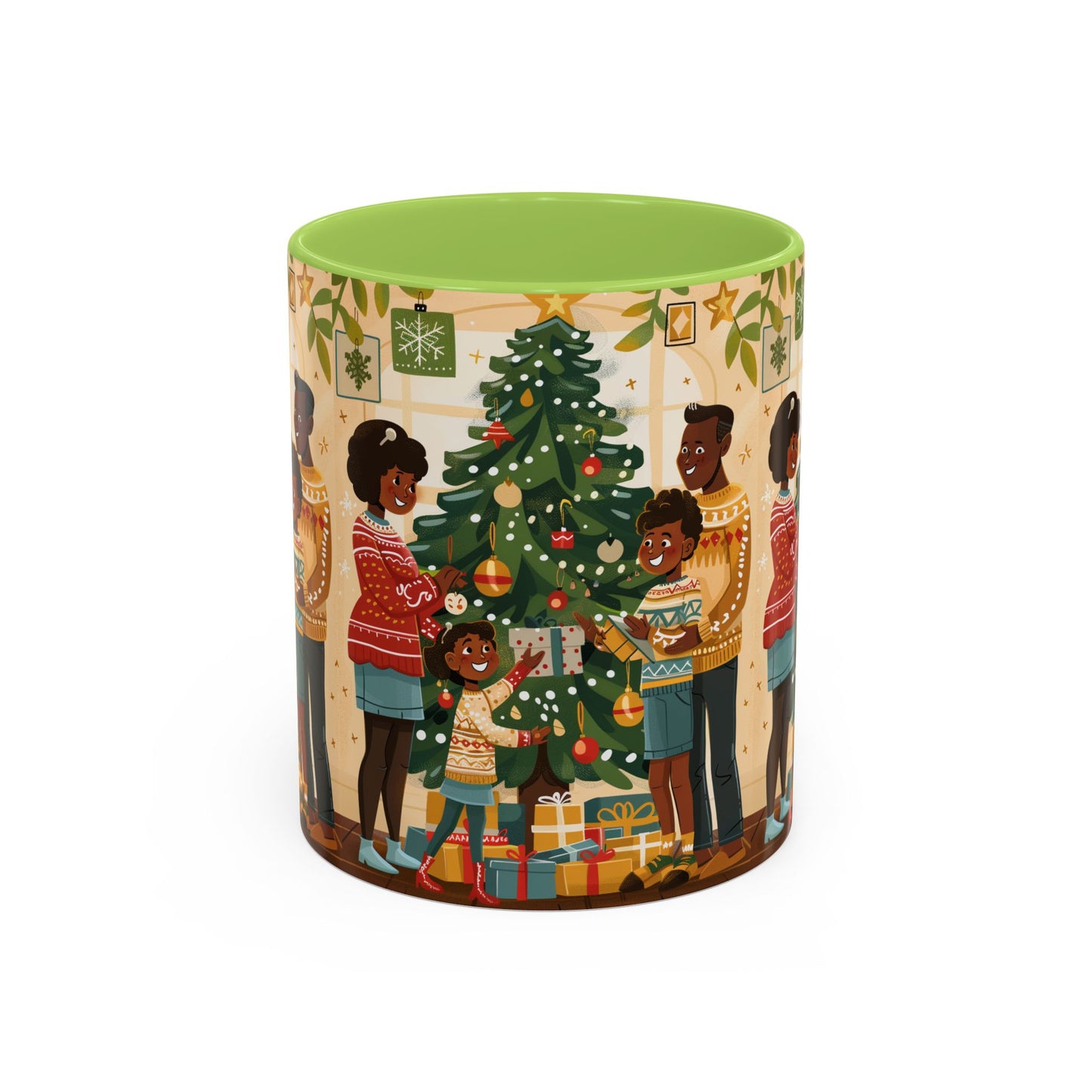 Christmas Family Celebration Mug, Holiday Coffee Cup, Festive Drinkware, Gift for Mom, Winter Decor, Cozy Family Moments