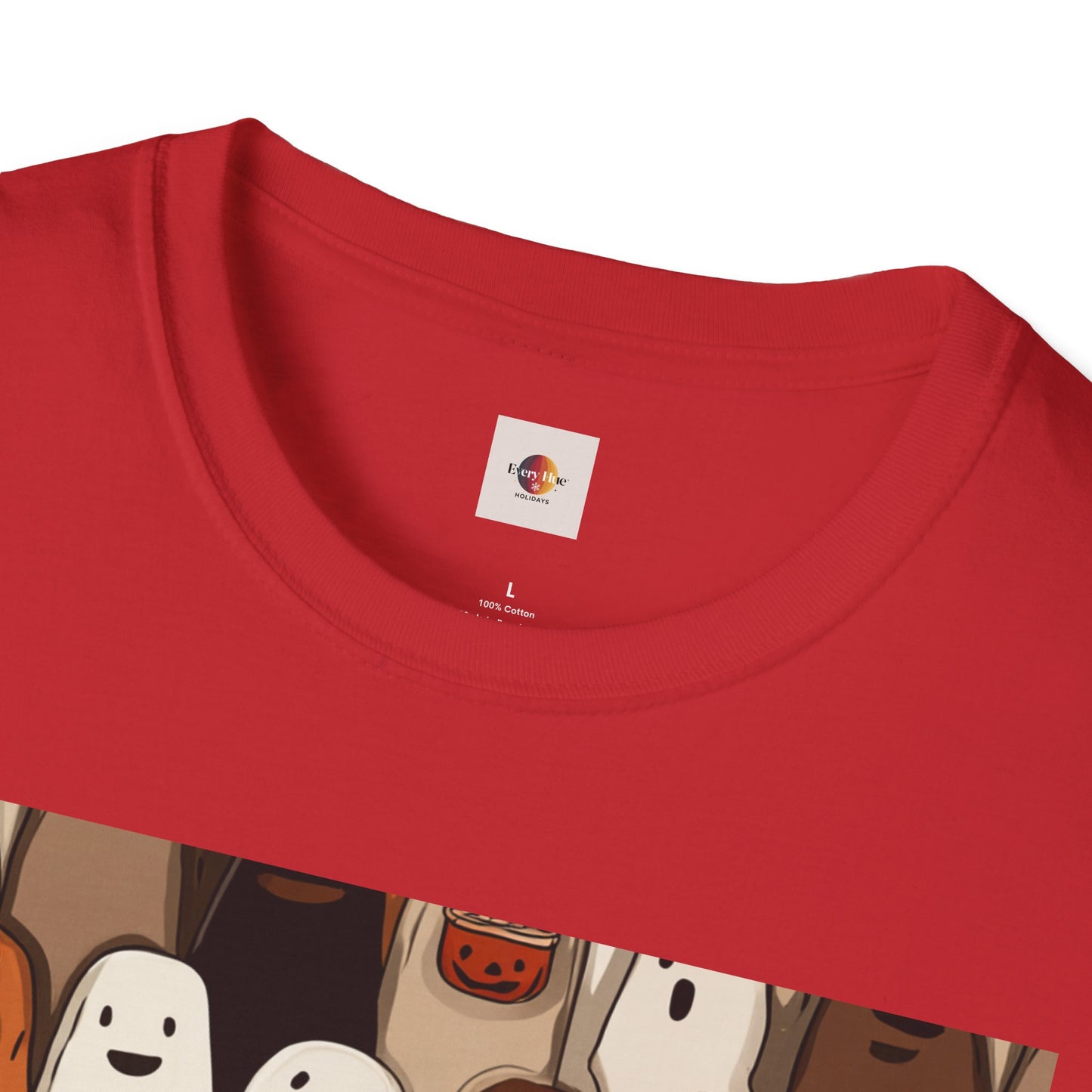 Spooky Ghost T-Shirt, Halloween Apparel, Unisex Softstyle Tee, Cute Ghoul Shirt, Fall Fashion, Trick or Treat Top