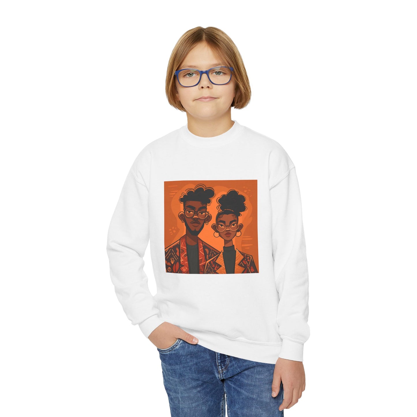 Cultural Vibe Youth Crewneck Sweatshirt - Unique Gift for Teens, Cozy Fashion, Unisex Sweater, Black History Month, Everyday Comfort