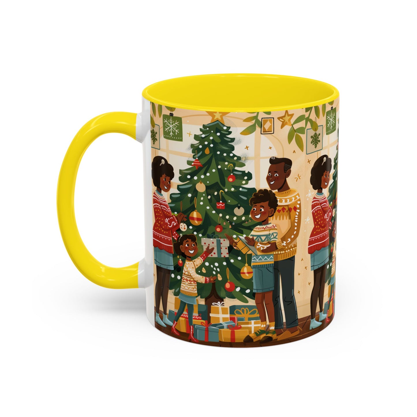 Christmas Family Celebration Mug, Holiday Coffee Cup, Festive Drinkware, Gift for Mom, Winter Decor, Cozy Family Moments