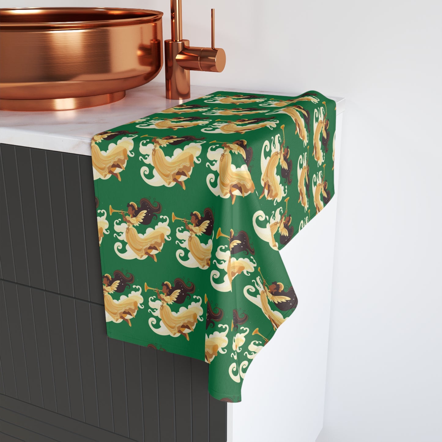 Festive Dragon Hand Towel - Kitchen Decor, Holiday Gift, Home Accents, Fun Bathroom Accessories, Unique Hostess Present