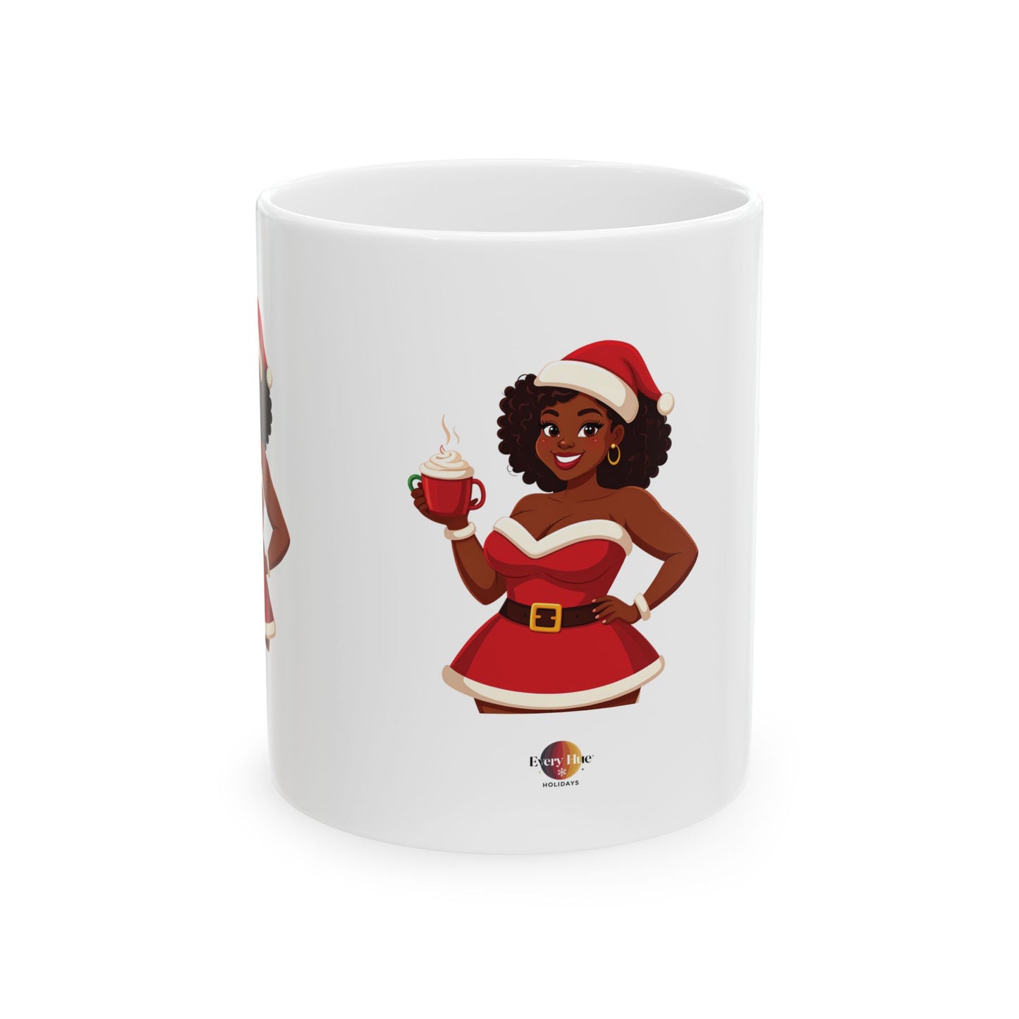 Festive Holiday Ceramic Mug - Cheerful Santa Design, Christmas Gift, Coffee Lover's Mug, Cozy Winter Vibes, Hot Cocoa Mug, Decorative Mug