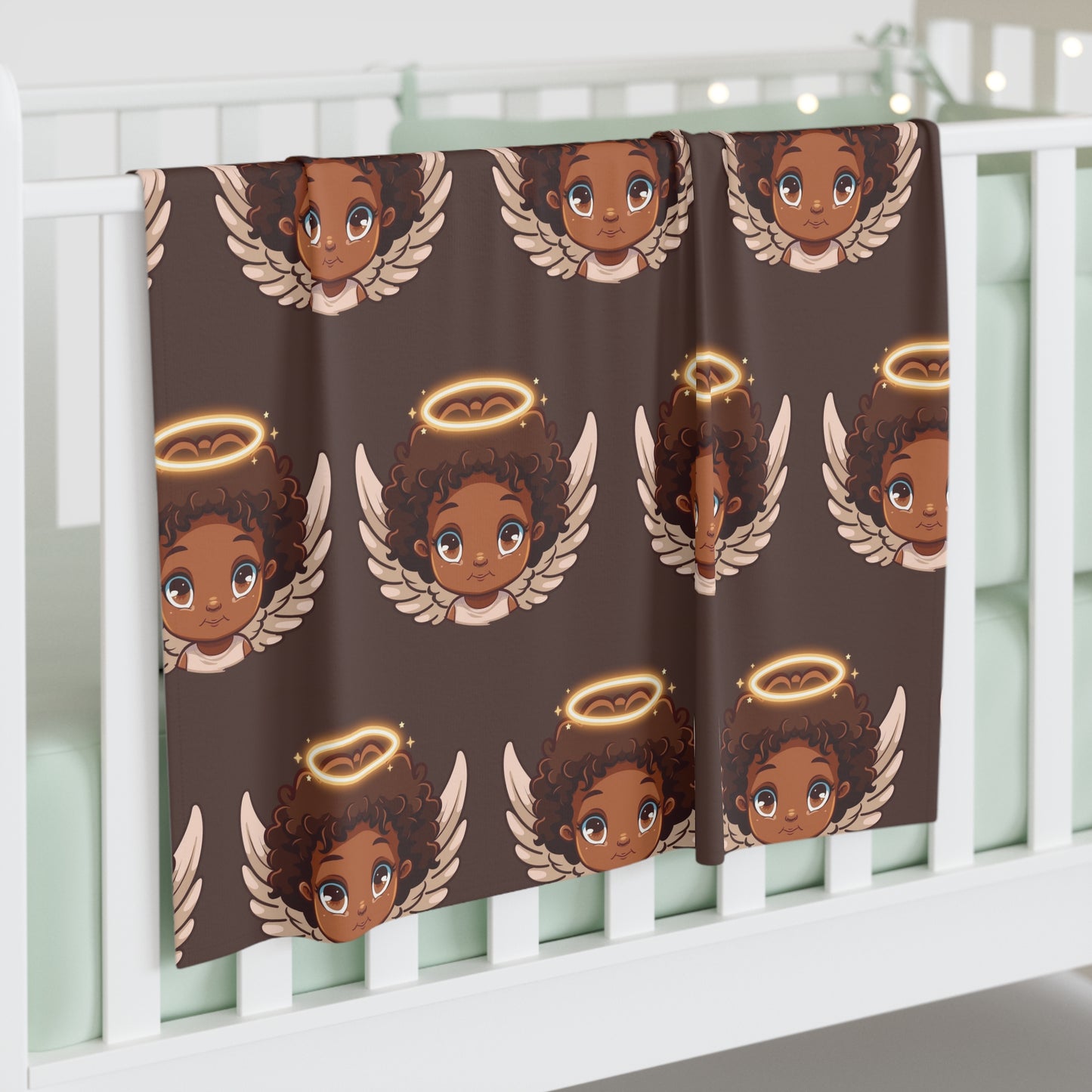 Angel-Themed Baby Swaddle Blanket | Cozy Newborn Gift, Nursery Decor, Baby Shower Gift, Infant Blanket, Unique Baby Pattern