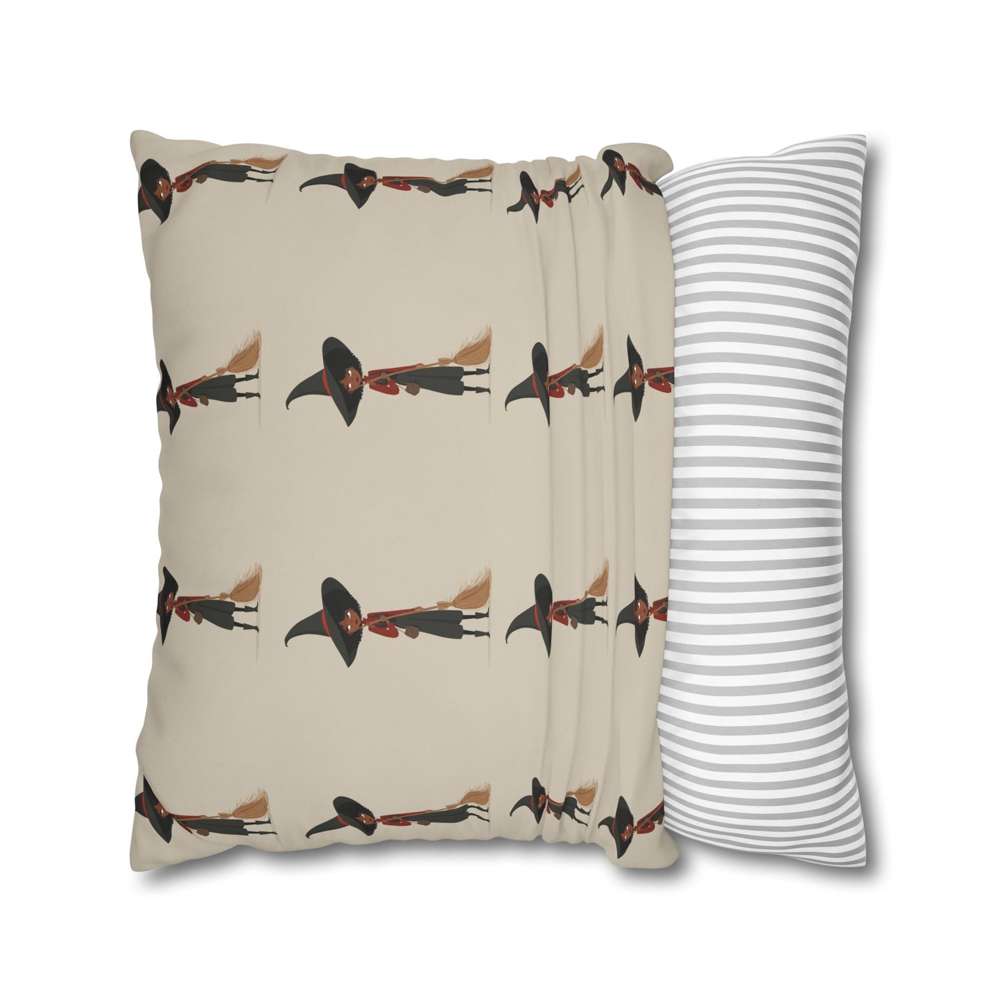 Whimsical Witch Square Pillowcase, Cozy Halloween Decor, Magic Themed Home Accents, Seasonal Gift for Witch Lovers, Spooky Bedroom Decor