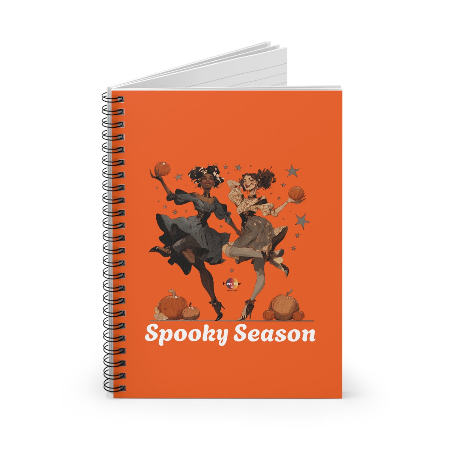 Spooky Season Spiral Notebook, Cute Halloween Journal, Gift for Witchy Friends, Fall Writing Pad, Seasonal Planner