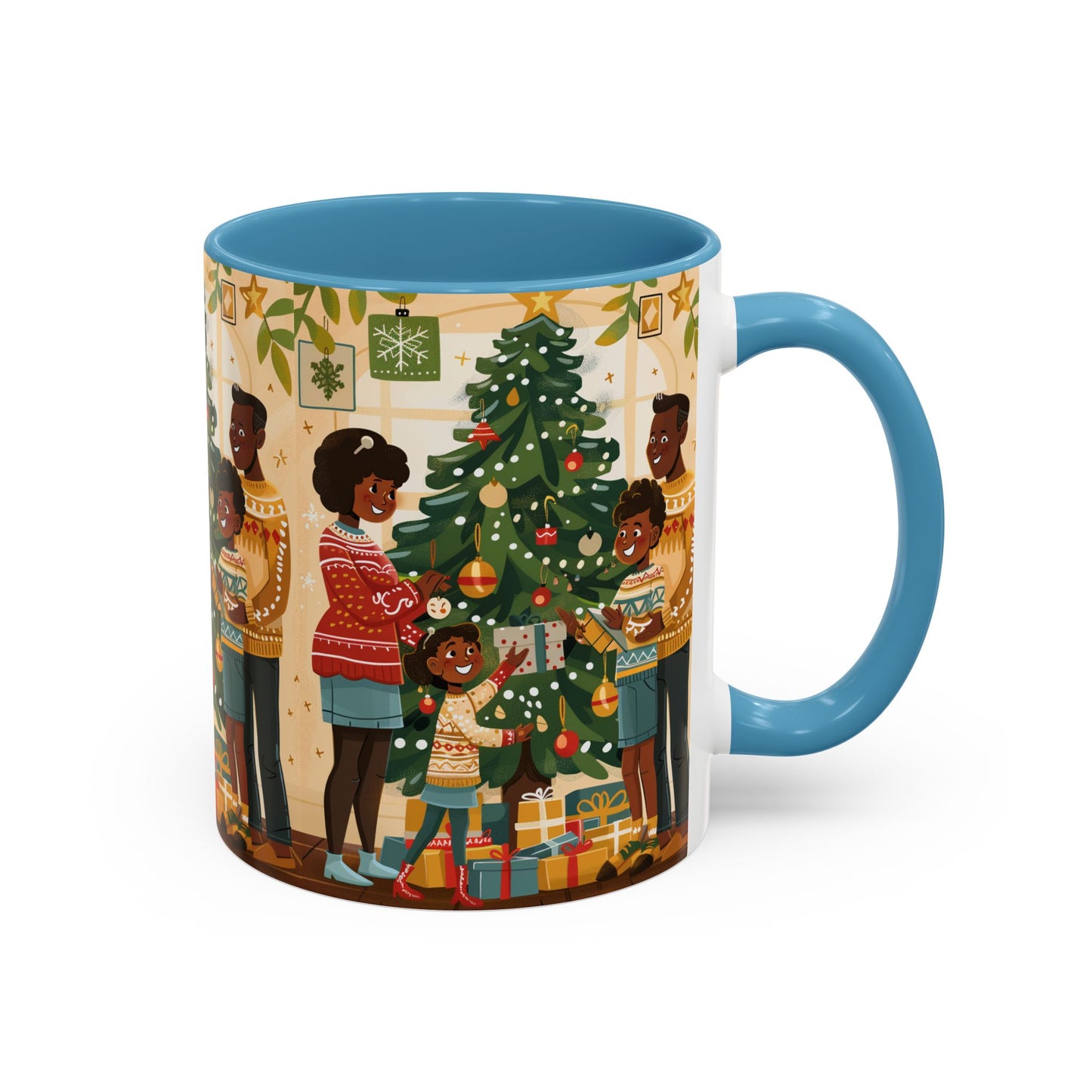 Christmas Family Celebration Mug, Holiday Coffee Cup, Festive Drinkware, Gift for Mom, Winter Decor, Cozy Family Moments