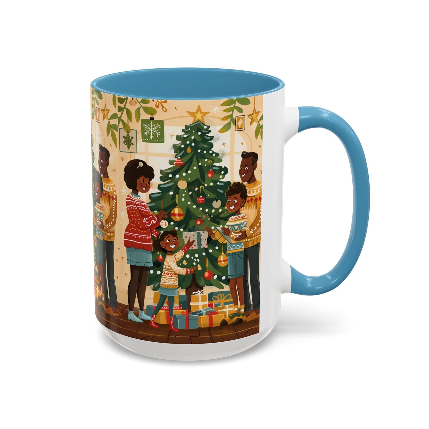 Christmas Family Celebration Mug, Holiday Coffee Cup, Festive Drinkware, Gift for Mom, Winter Decor, Cozy Family Moments