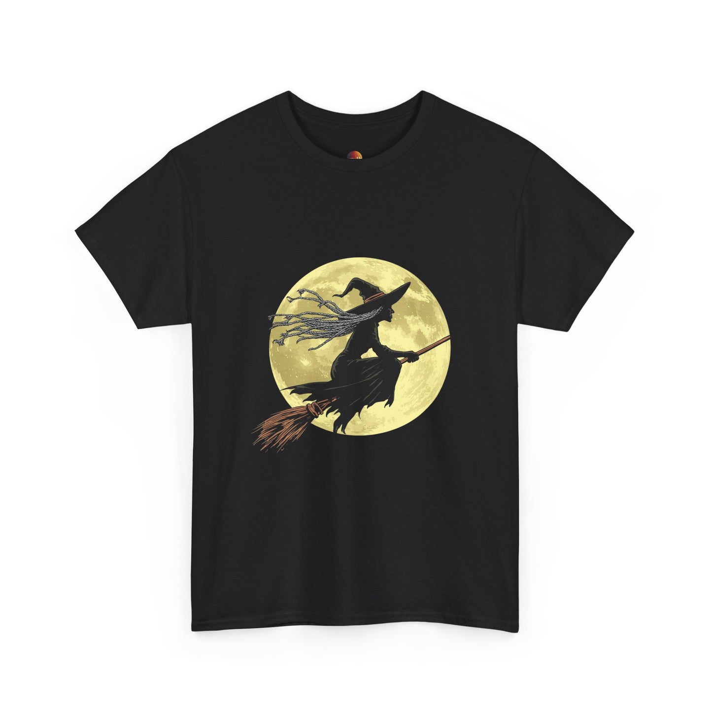 Witchy Moon Tee - Spooky Halloween Shirt, Unisex Cotton T-Shirt, Witch Design, Halloween Outfit, Gift for Witch Lovers