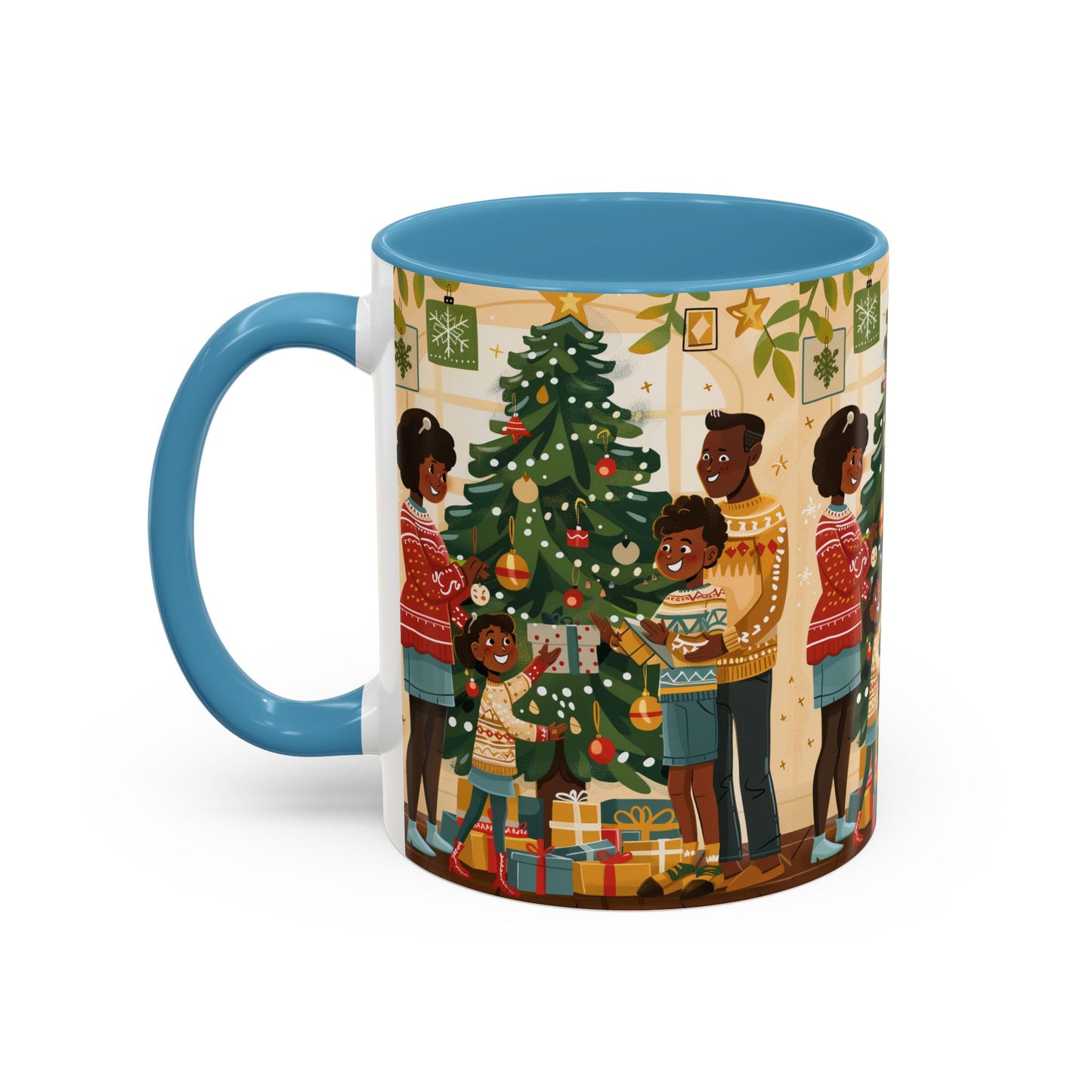 Christmas Family Celebration Mug, Holiday Coffee Cup, Festive Drinkware, Gift for Mom, Winter Decor, Cozy Family Moments