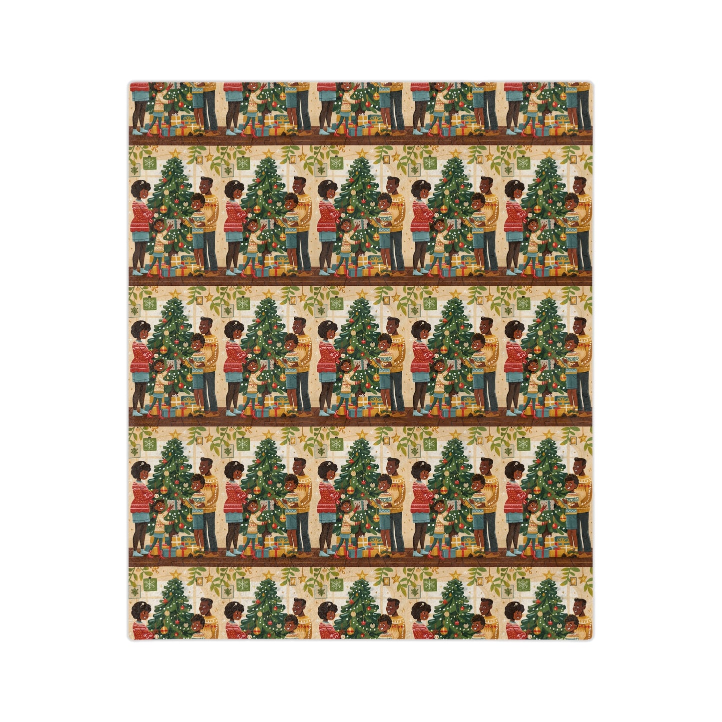 Warm Family Gatherings Velveteen Blanket, Cozy Holiday Decor, Kids Blanket, Gift for Christmas, Soft Throw for Living Room