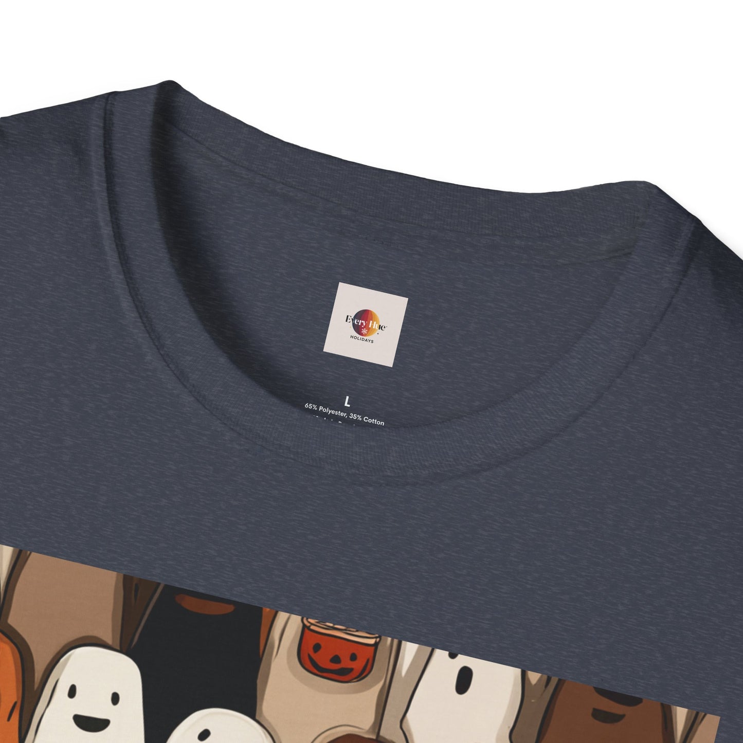 Spooky Ghost T-Shirt, Halloween Apparel, Unisex Softstyle Tee, Cute Ghoul Shirt, Fall Fashion, Trick or Treat Top