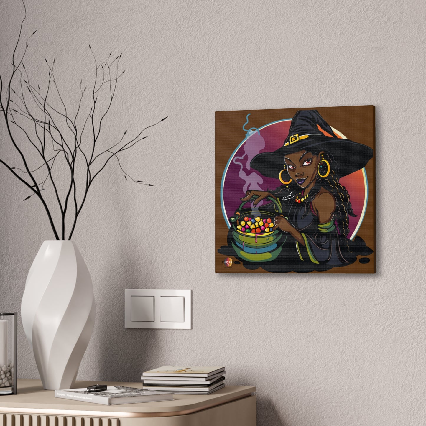 Witchy Canvas Art, Spooky Wall Decor, Halloween Home Decor, Magic Potion Artwork, Witch Decor, Gift for Witch Lovers