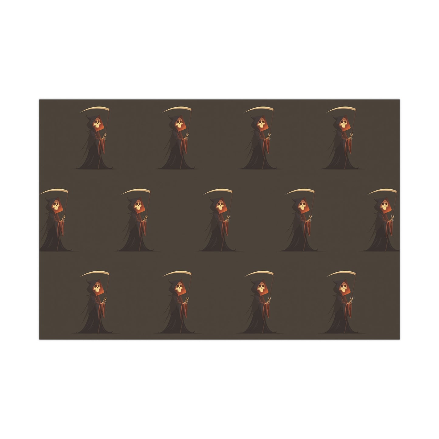 Gift Wrap Papers Featuring a Grim Reaper Design, Perfect for Halloween, Spooky Parties, Unique Gift Wrapping, Occasions, and Celebrations