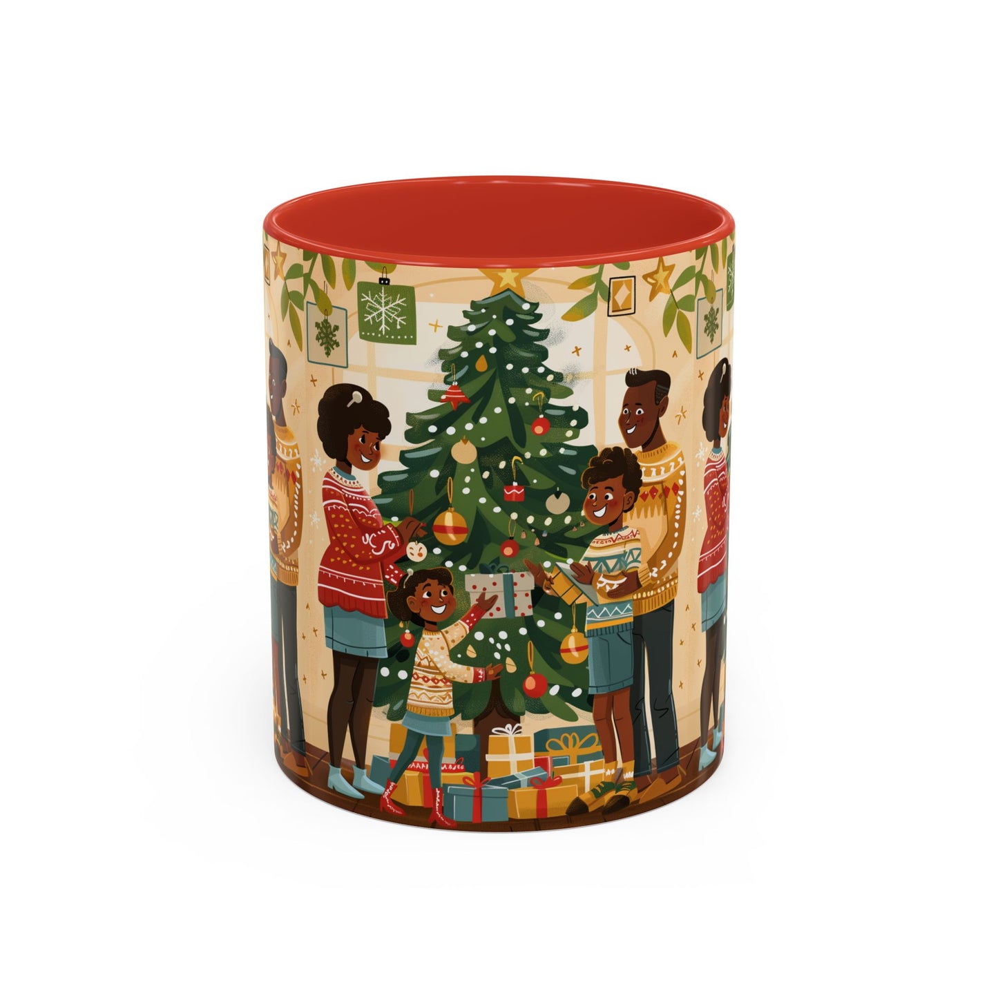 Christmas Family Celebration Mug, Holiday Coffee Cup, Festive Drinkware, Gift for Mom, Winter Decor, Cozy Family Moments