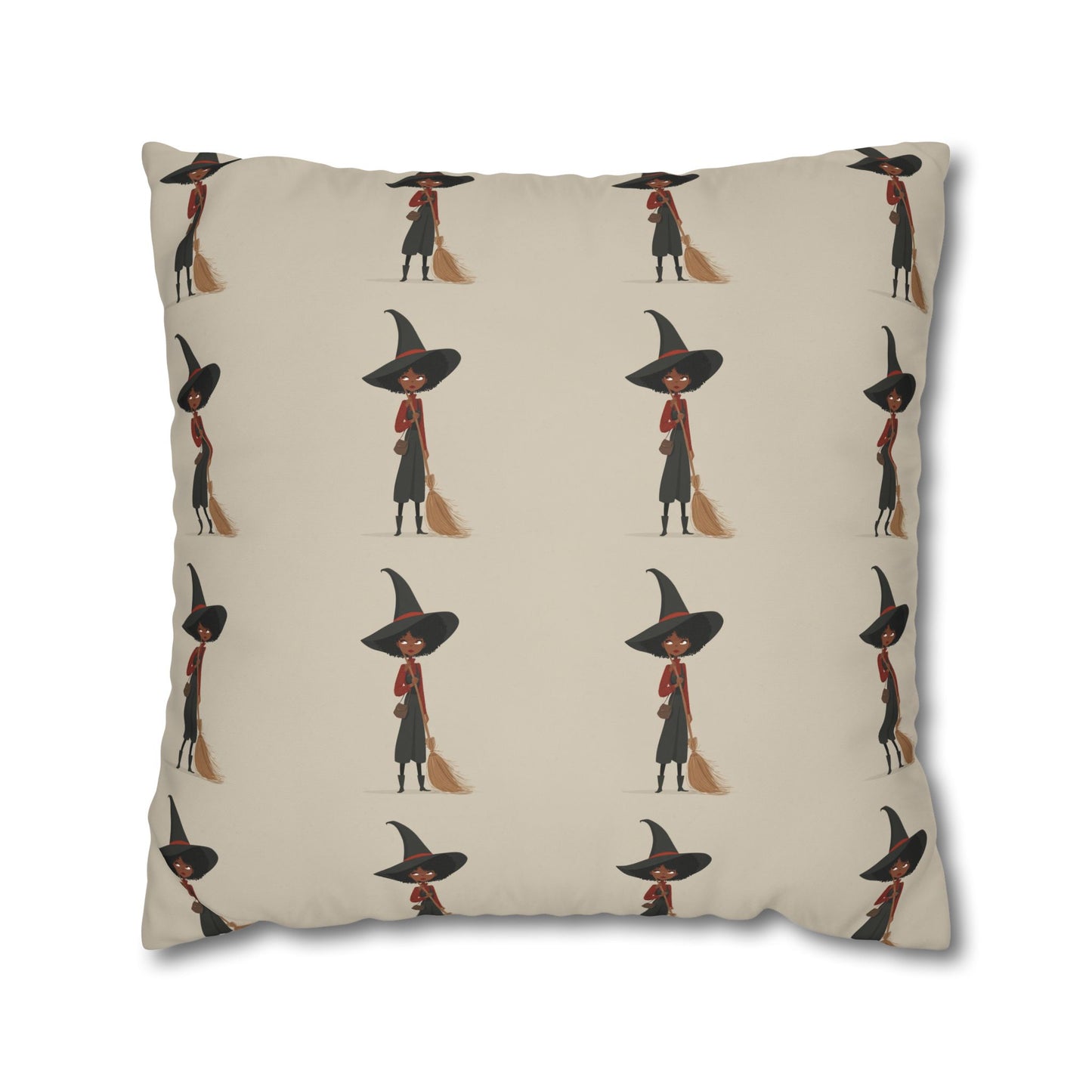 Whimsical Witch Square Pillowcase, Cozy Halloween Decor, Magic Themed Home Accents, Seasonal Gift for Witch Lovers, Spooky Bedroom Decor