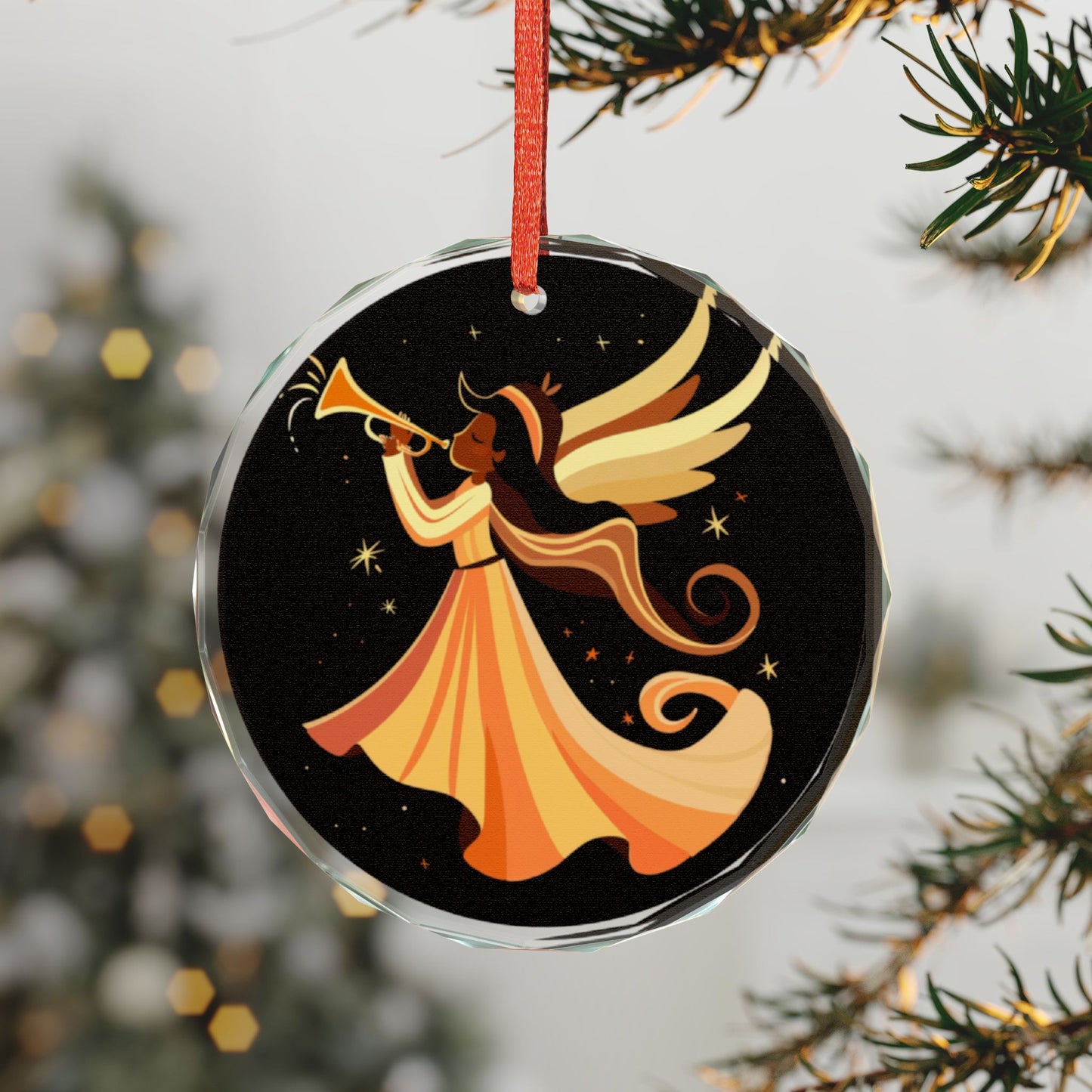 Heart-Shaped Crystal Glass Ornament with Angel Design | Holiday Keepsake, Home Decor, Gift for Christmas, Winter Celebrations, Angel Lovers