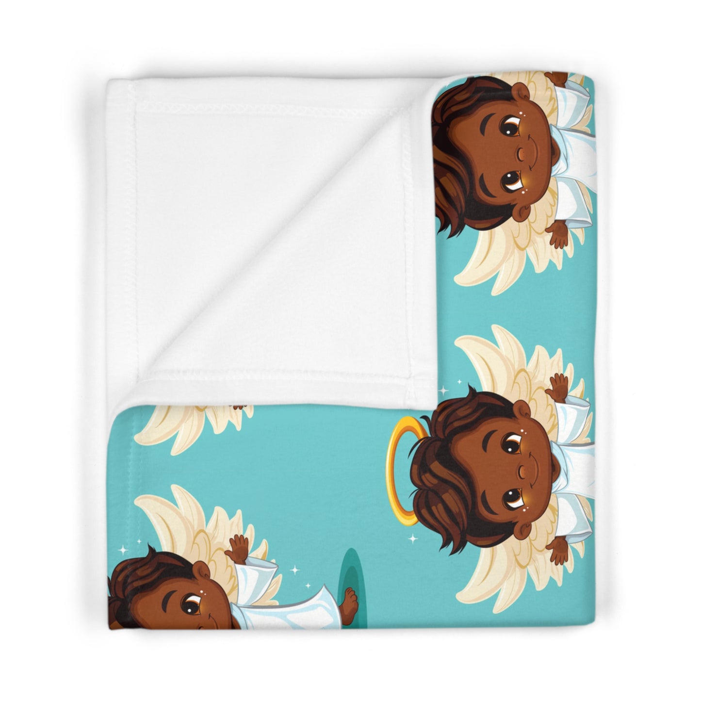 Cozy Fleece Baby Blanket with Angel Design | Perfect Gift for Showers, Christenings, Birthdays | Soft, Cute, and Warm Nursery Decor