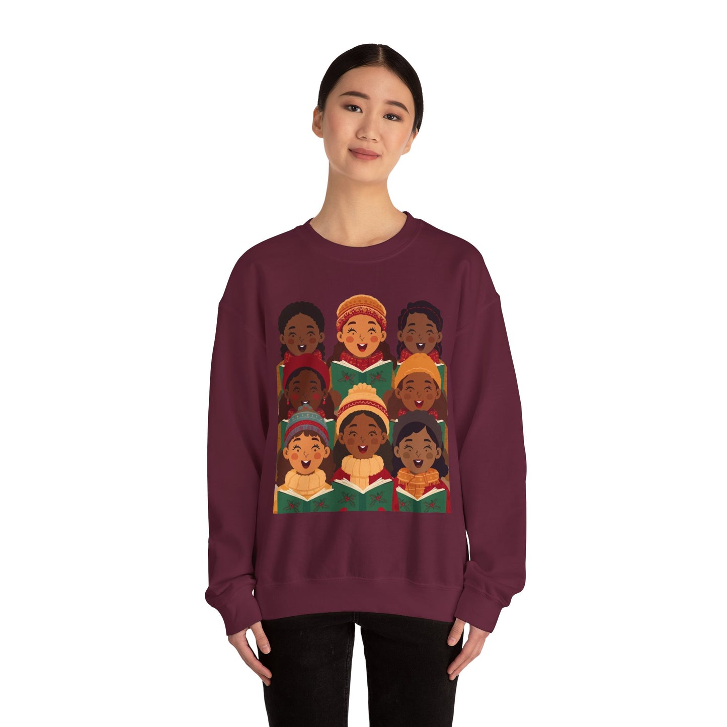 Singing Joy Crewneck Sweatshirt, Cozy Choir Sweatshirt, Festival Apparel, Group Performance Top, Gift for Music Lovers, Unisex Sweatshirt