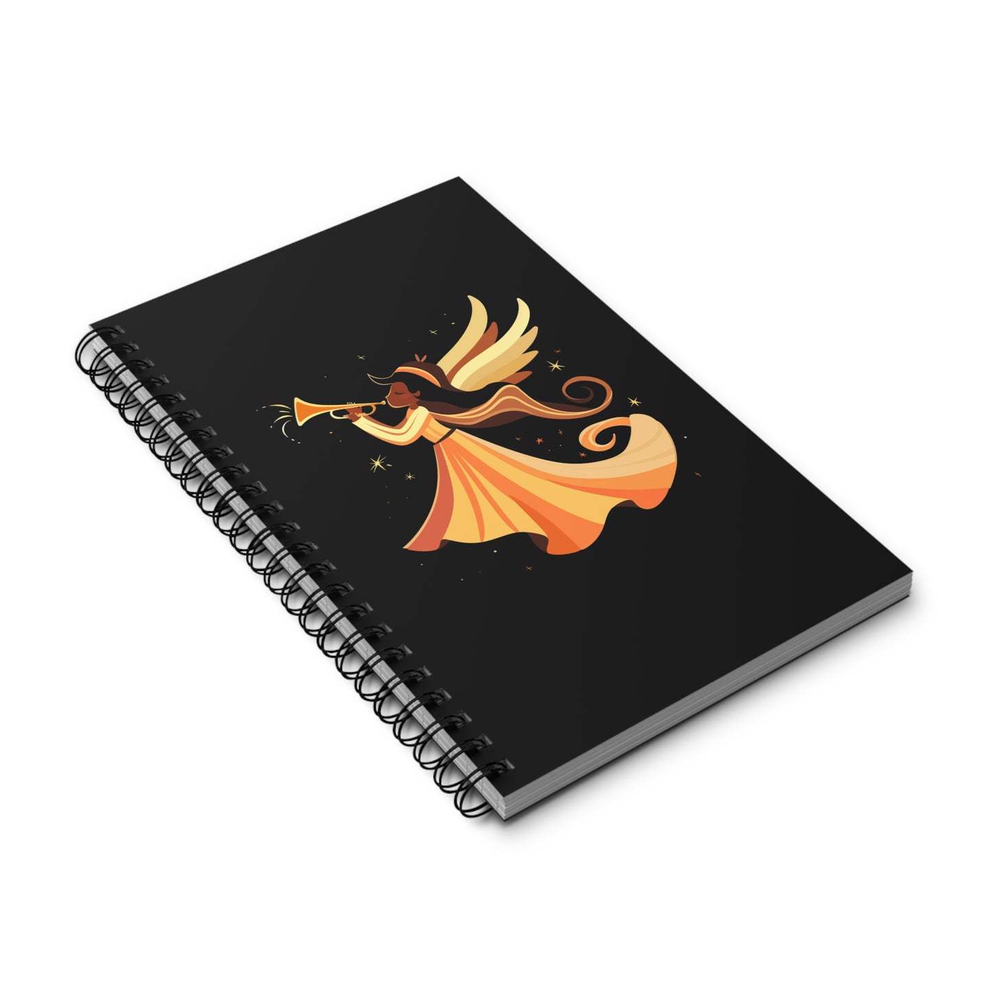 Spiral Journal with Angel Design, Inspirational Notepad, Creative Writing Journal, Gift for Writers, Magical Journaling, Unique Stationery