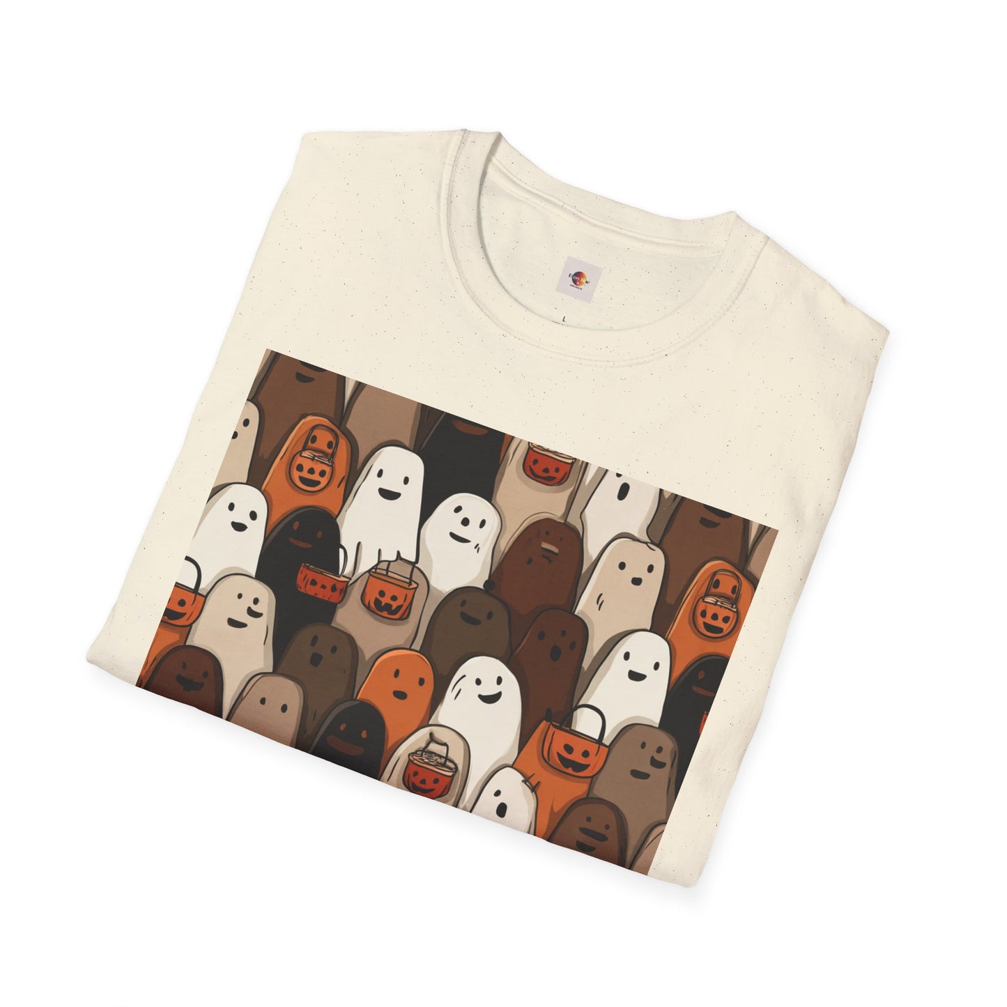 Spooky Ghost T-Shirt, Halloween Apparel, Unisex Softstyle Tee, Cute Ghoul Shirt, Fall Fashion, Trick or Treat Top