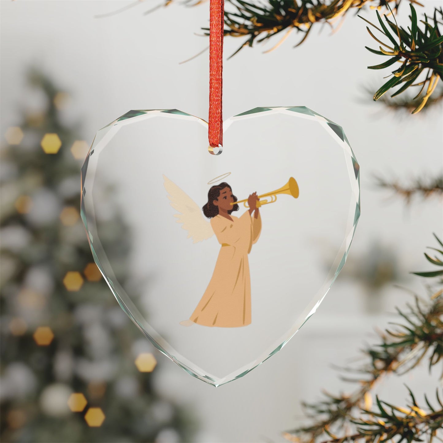 Angel Heart Ornament, Christmas Tree Decoration, Gift for Holidays, Personalized Keepsake, Heavenly Decor