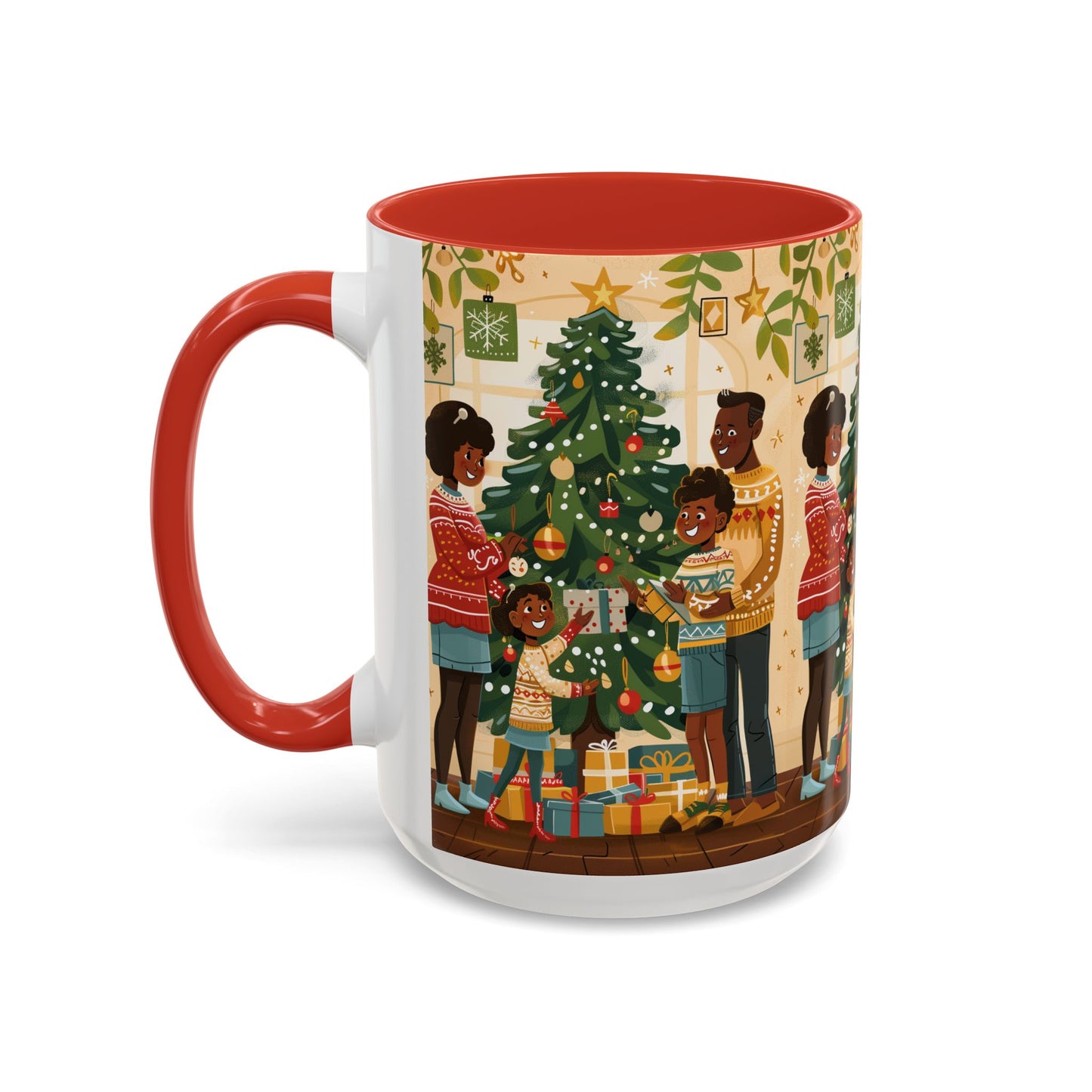 Christmas Family Celebration Mug, Holiday Coffee Cup, Festive Drinkware, Gift for Mom, Winter Decor, Cozy Family Moments