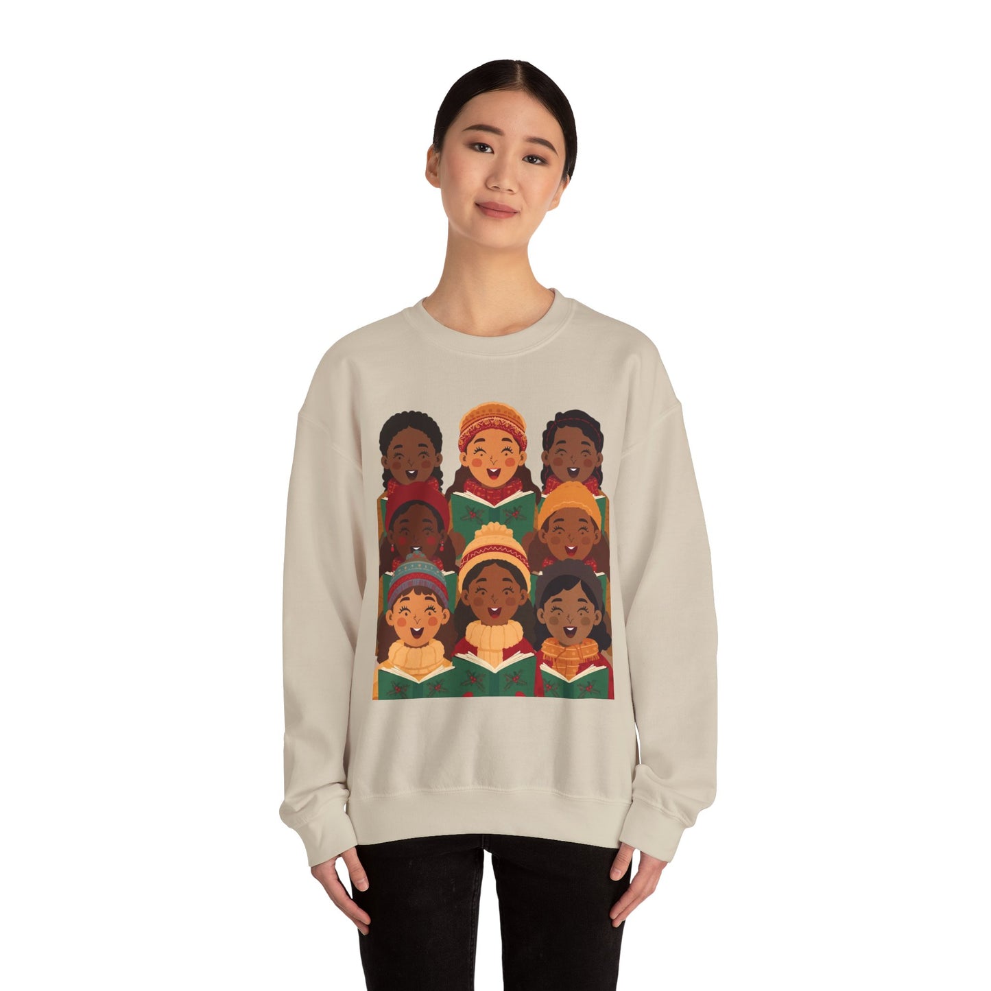 Singing Joy Crewneck Sweatshirt, Cozy Choir Sweatshirt, Festival Apparel, Group Performance Top, Gift for Music Lovers, Unisex Sweatshirt