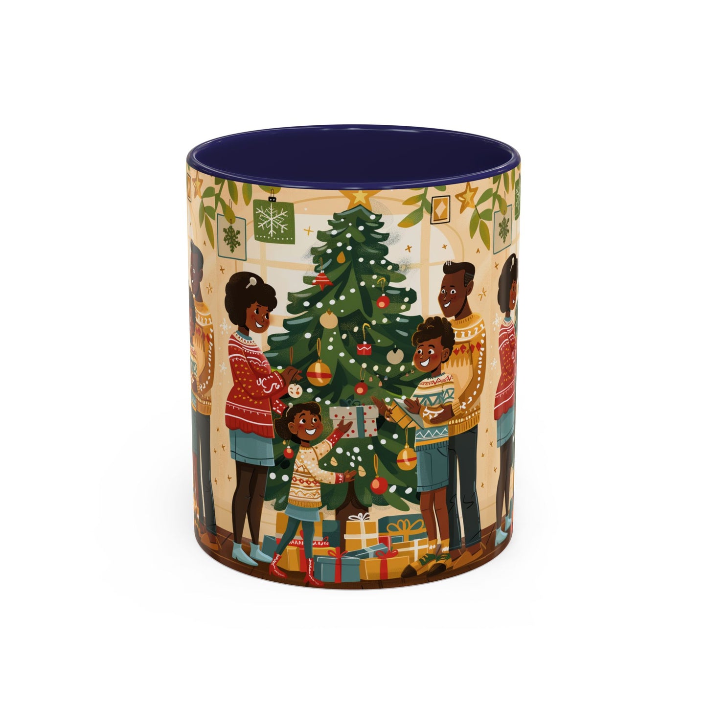 Christmas Family Celebration Mug, Holiday Coffee Cup, Festive Drinkware, Gift for Mom, Winter Decor, Cozy Family Moments