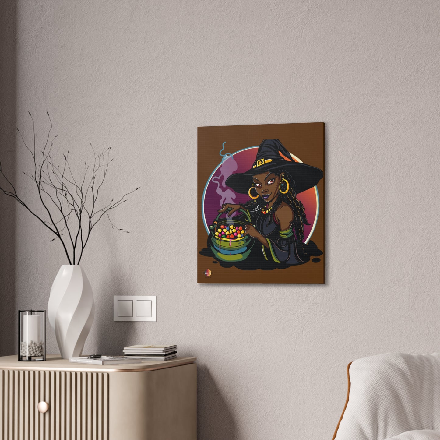 Witchy Canvas Art, Spooky Wall Decor, Halloween Home Decor, Magic Potion Artwork, Witch Decor, Gift for Witch Lovers