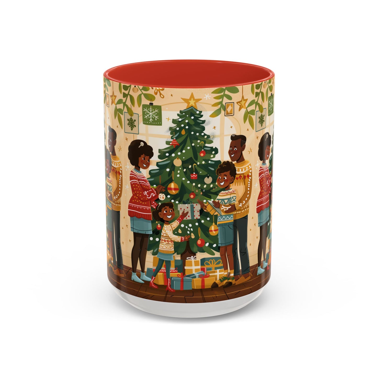 Christmas Family Celebration Mug, Holiday Coffee Cup, Festive Drinkware, Gift for Mom, Winter Decor, Cozy Family Moments