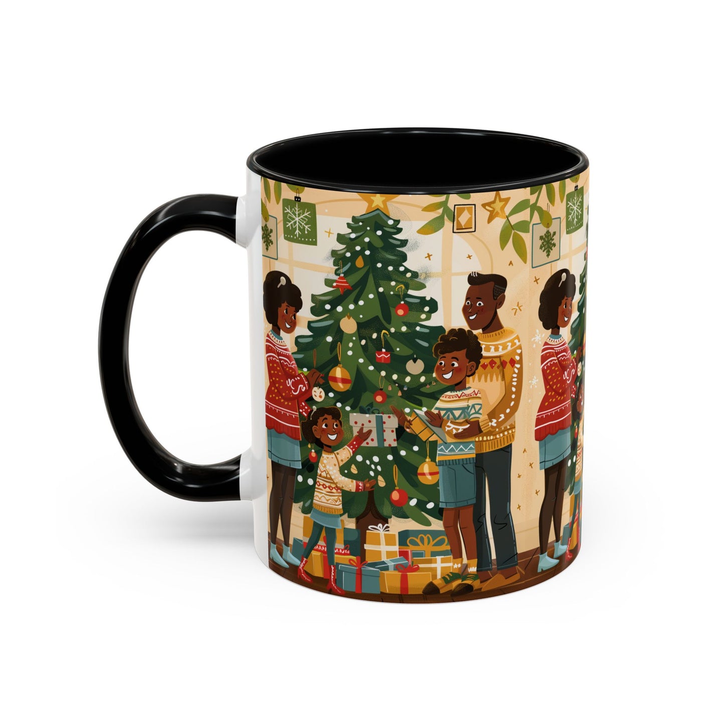 Christmas Family Celebration Mug, Holiday Coffee Cup, Festive Drinkware, Gift for Mom, Winter Decor, Cozy Family Moments