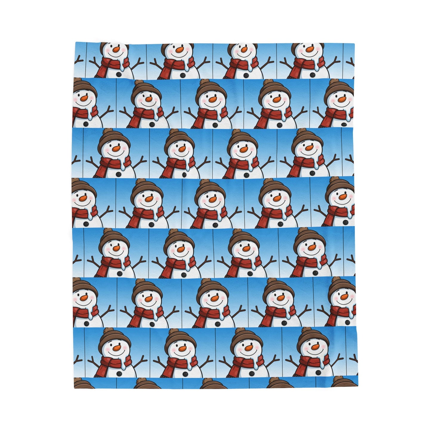 Cozy Snowman Velveteen Plush Blanket | Winter Decor, Holiday Gift, Cozy Home, Snowman Design, Snuggle Blanket