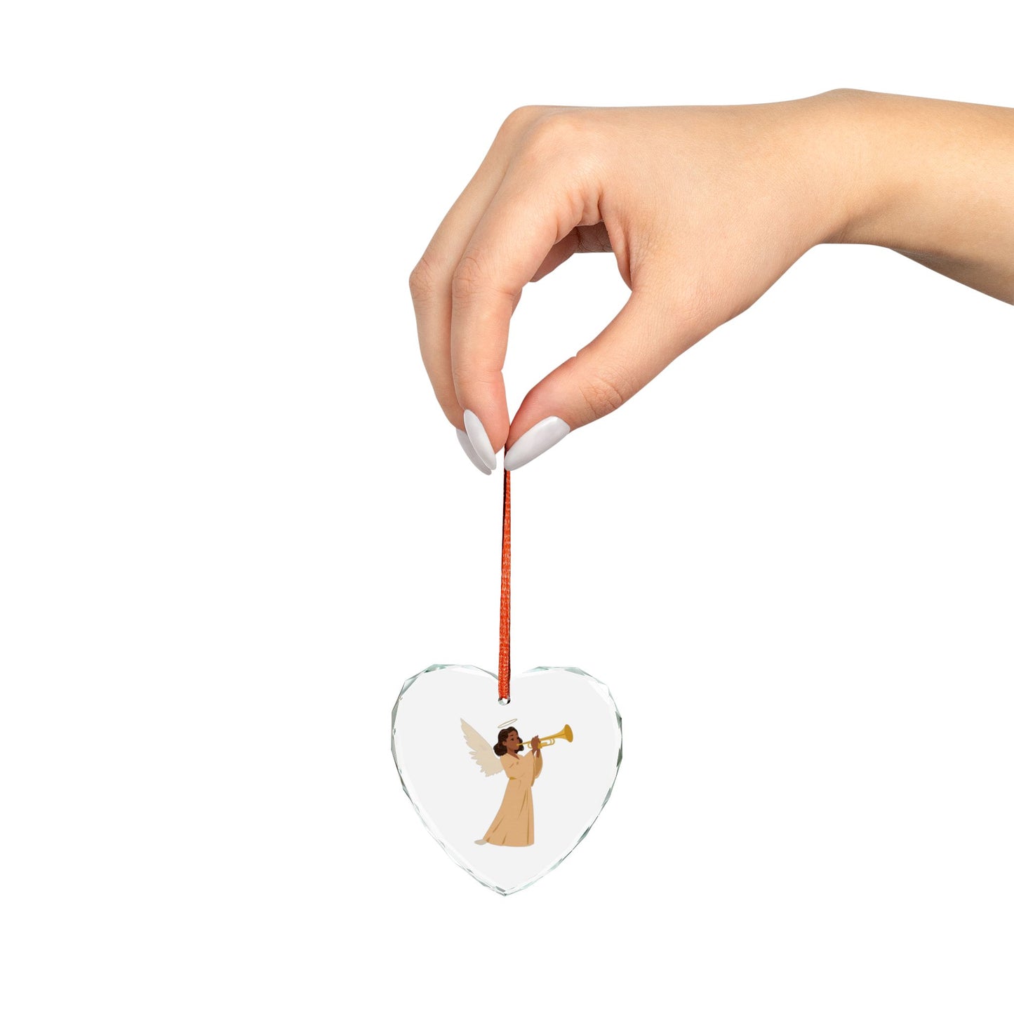 Angel Heart Ornament, Christmas Tree Decoration, Gift for Holidays, Personalized Keepsake, Heavenly Decor