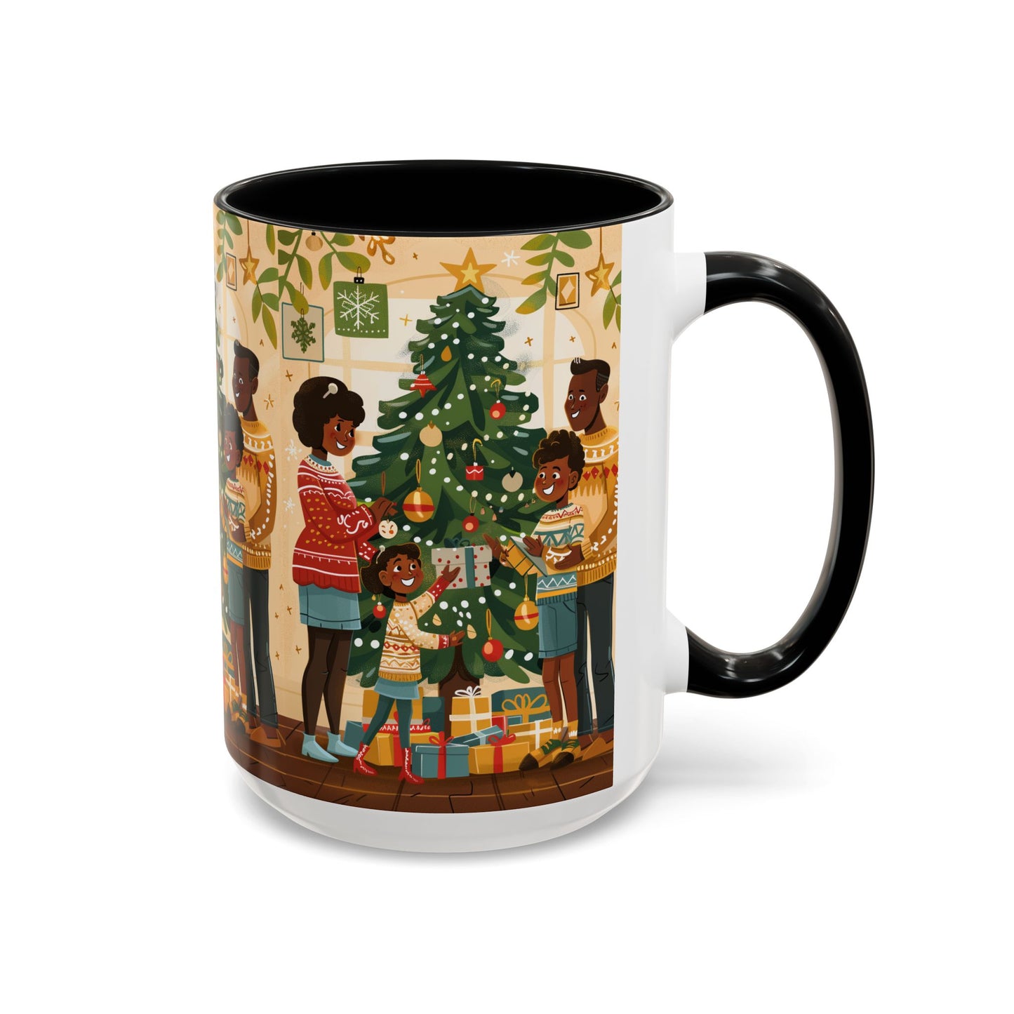Christmas Family Celebration Mug, Holiday Coffee Cup, Festive Drinkware, Gift for Mom, Winter Decor, Cozy Family Moments