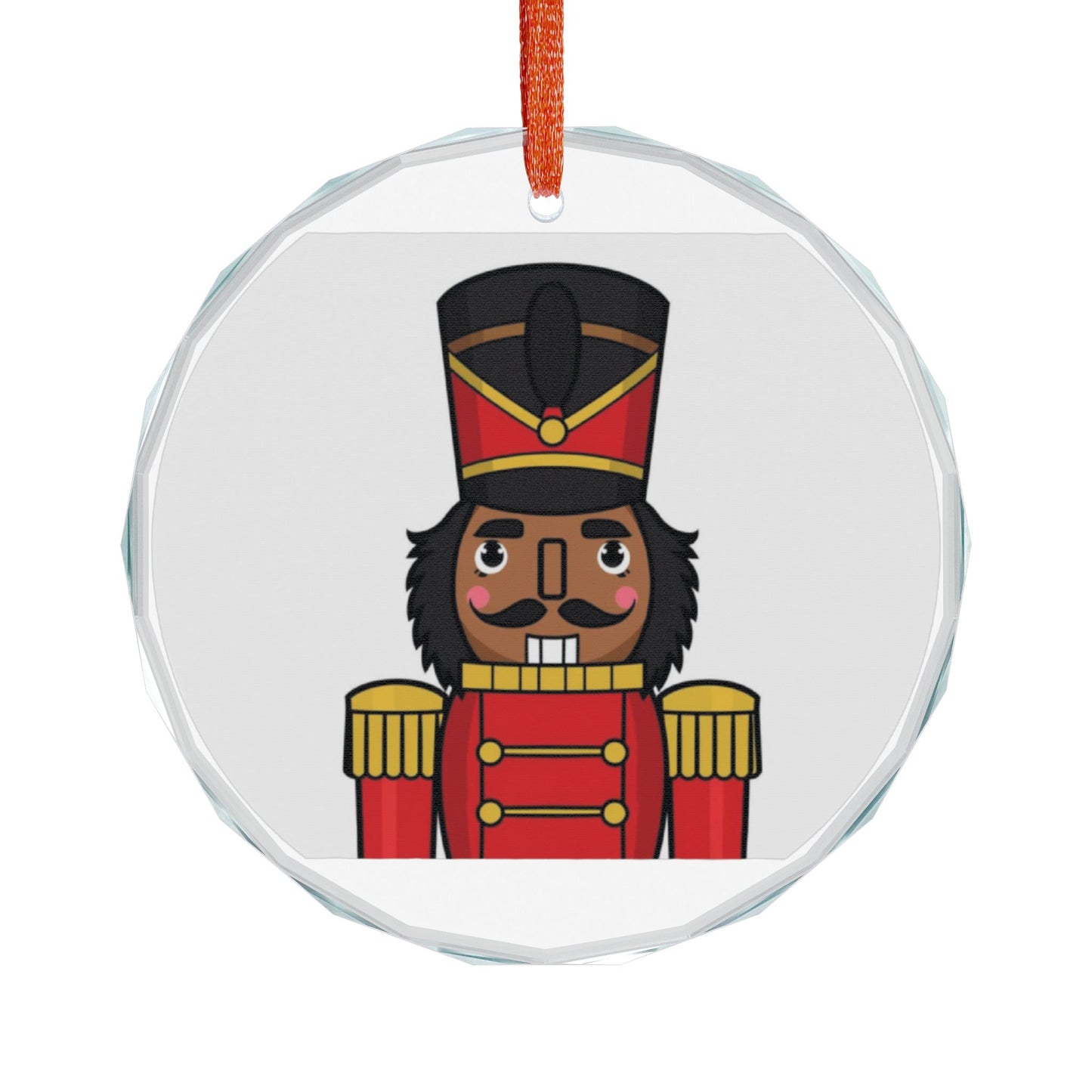 Nutcracker Heart Glass Ornament, Christmas Decoration, Holiday Gift, Festive Ornament, Seasonal Decor, Handmade Gift