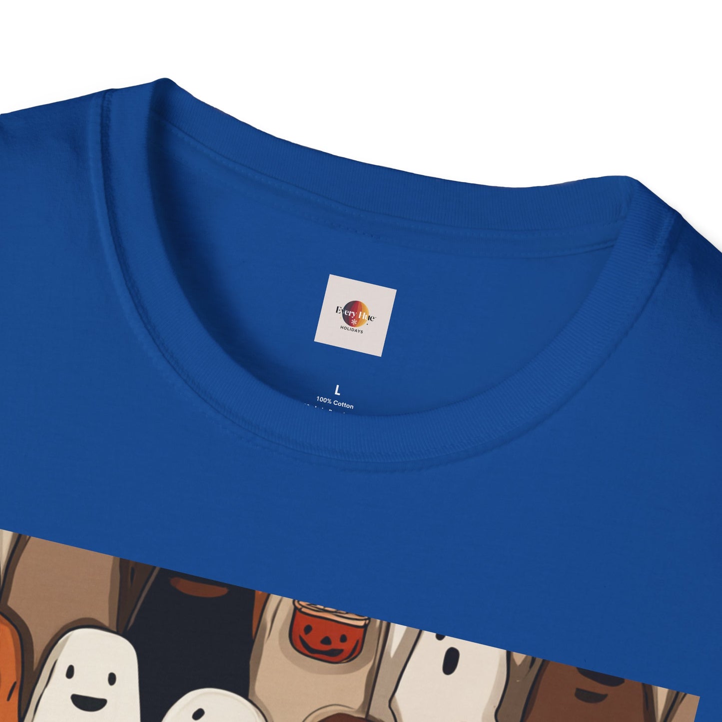 Spooky Ghost T-Shirt, Halloween Apparel, Unisex Softstyle Tee, Cute Ghoul Shirt, Fall Fashion, Trick or Treat Top