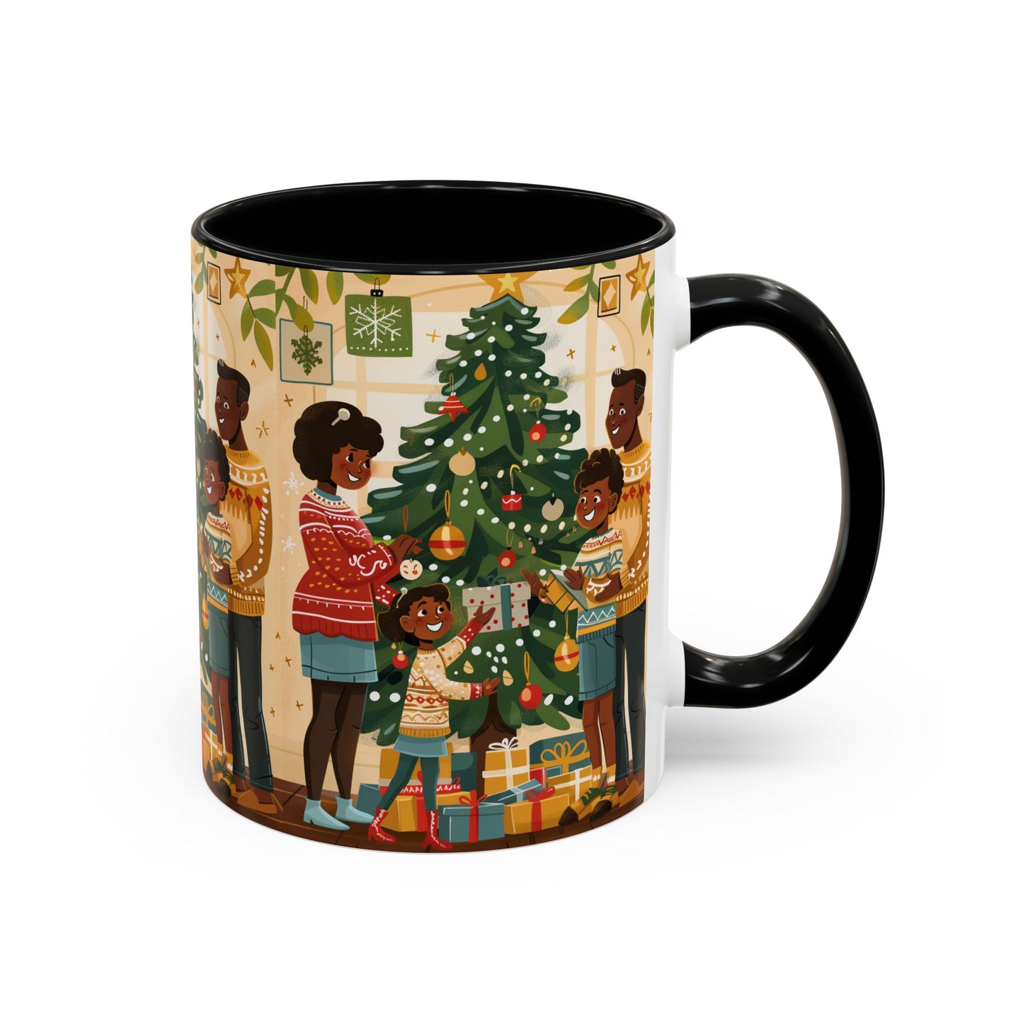 Christmas Family Celebration Mug, Holiday Coffee Cup, Festive Drinkware, Gift for Mom, Winter Decor, Cozy Family Moments