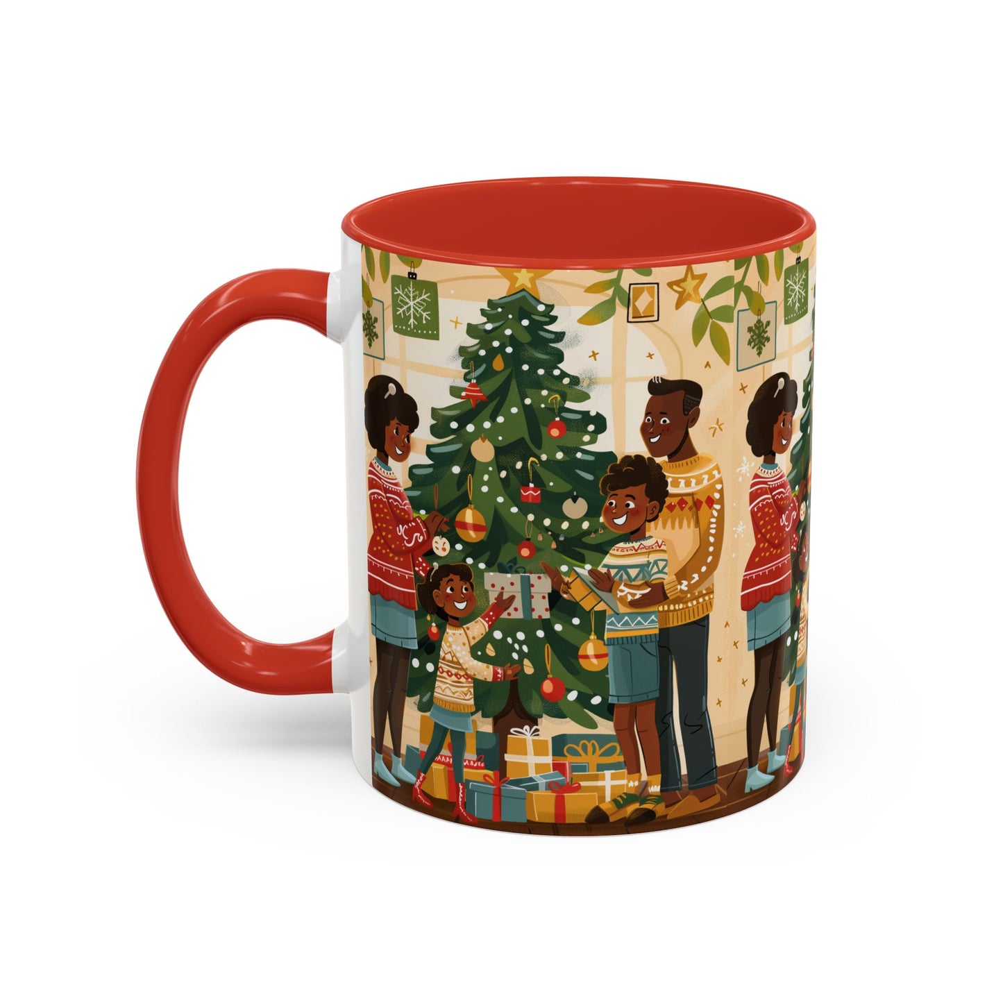 Christmas Family Celebration Mug, Holiday Coffee Cup, Festive Drinkware, Gift for Mom, Winter Decor, Cozy Family Moments
