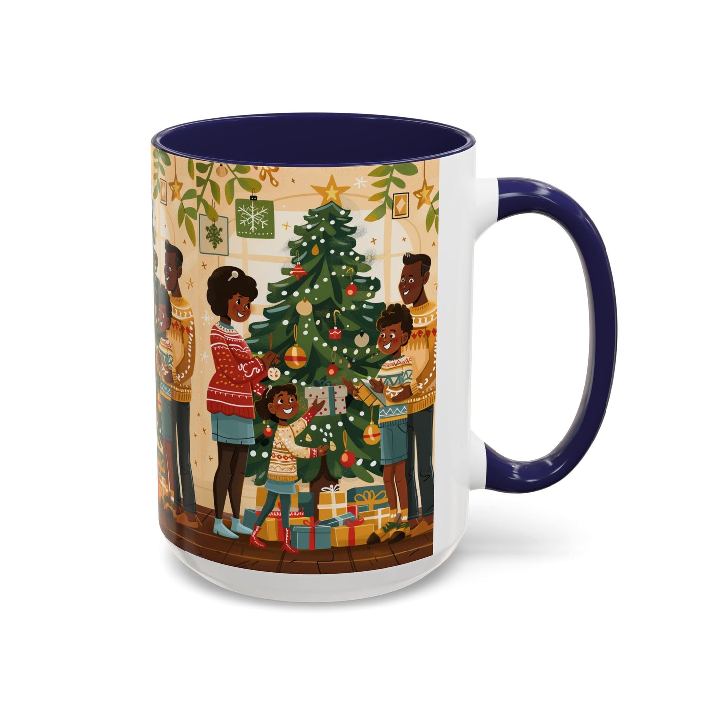 Christmas Family Celebration Mug, Holiday Coffee Cup, Festive Drinkware, Gift for Mom, Winter Decor, Cozy Family Moments
