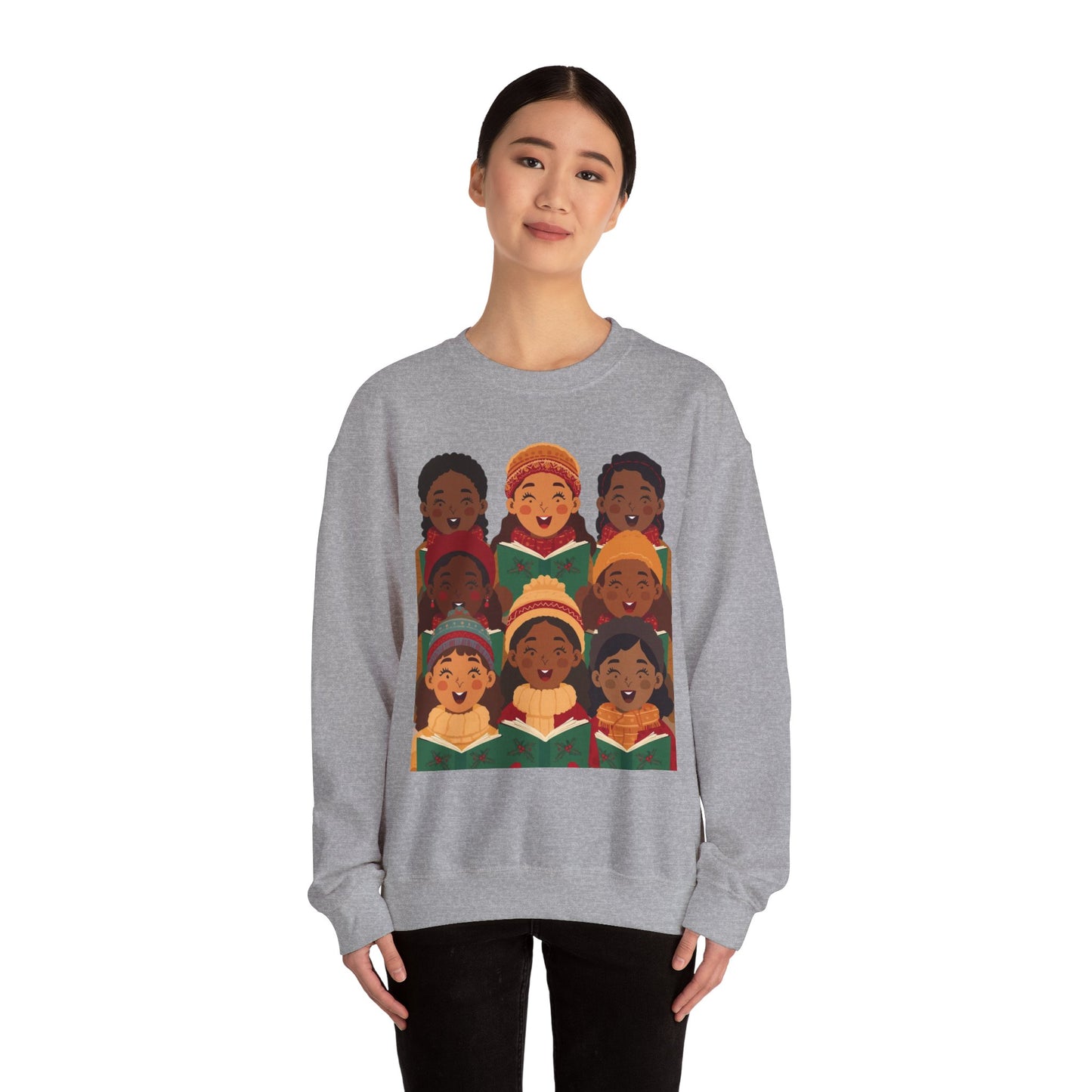 Singing Joy Crewneck Sweatshirt, Cozy Choir Sweatshirt, Festival Apparel, Group Performance Top, Gift for Music Lovers, Unisex Sweatshirt