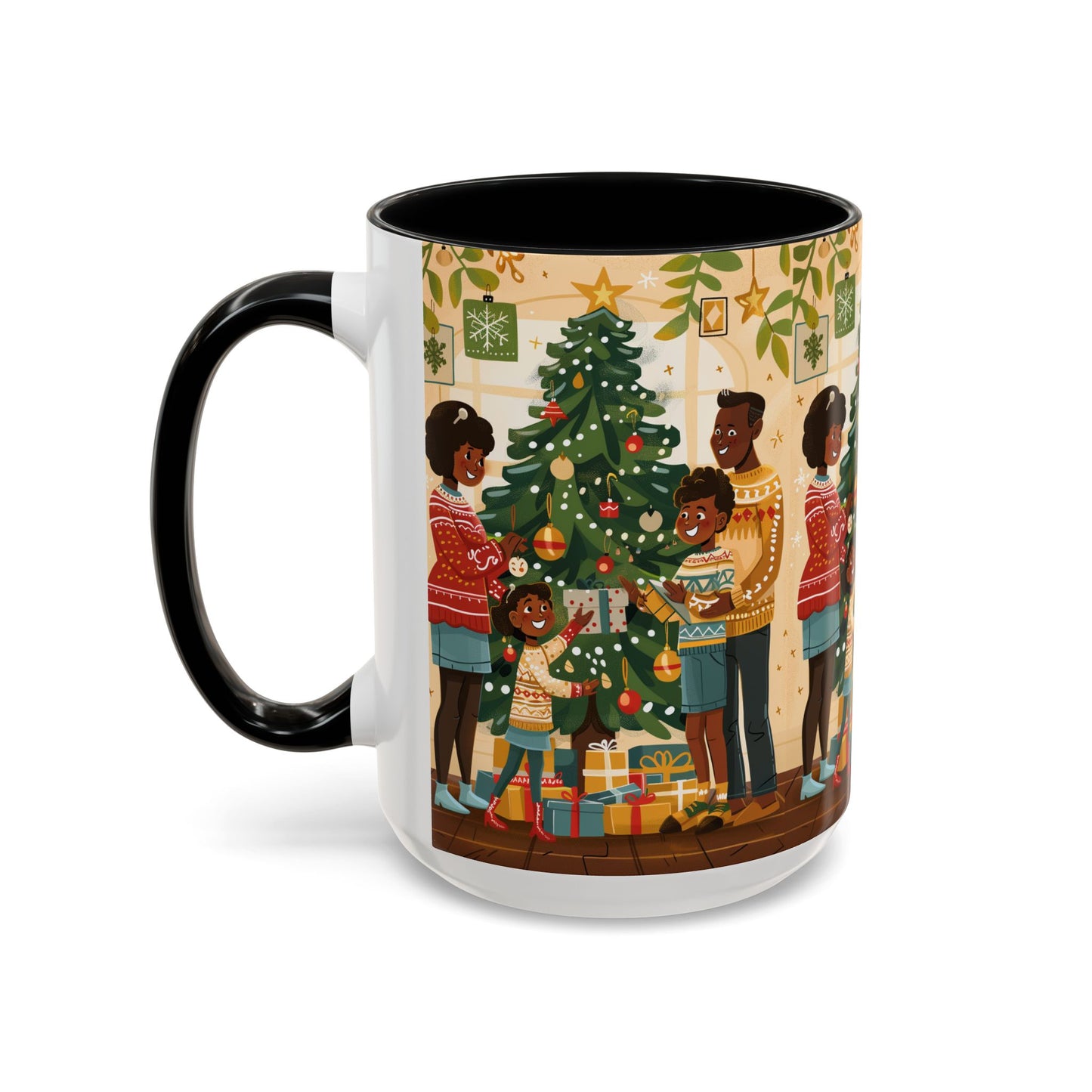 Christmas Family Celebration Mug, Holiday Coffee Cup, Festive Drinkware, Gift for Mom, Winter Decor, Cozy Family Moments