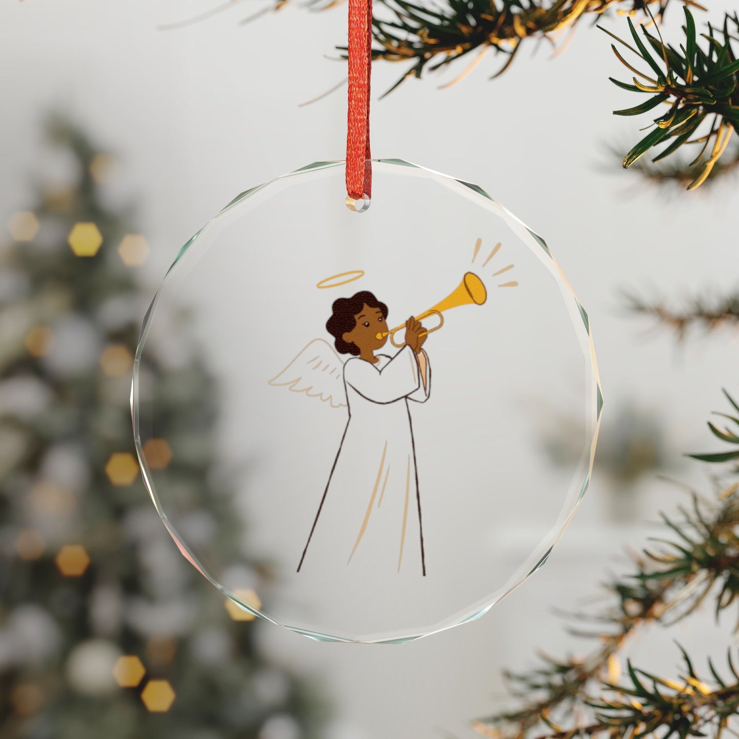 Heart-Shaped Angel Trumpet Crystal Ornament | Cherubic Decor for Christmas, Weddings, Birthdays, Keepsakes, Seasonal Gifts