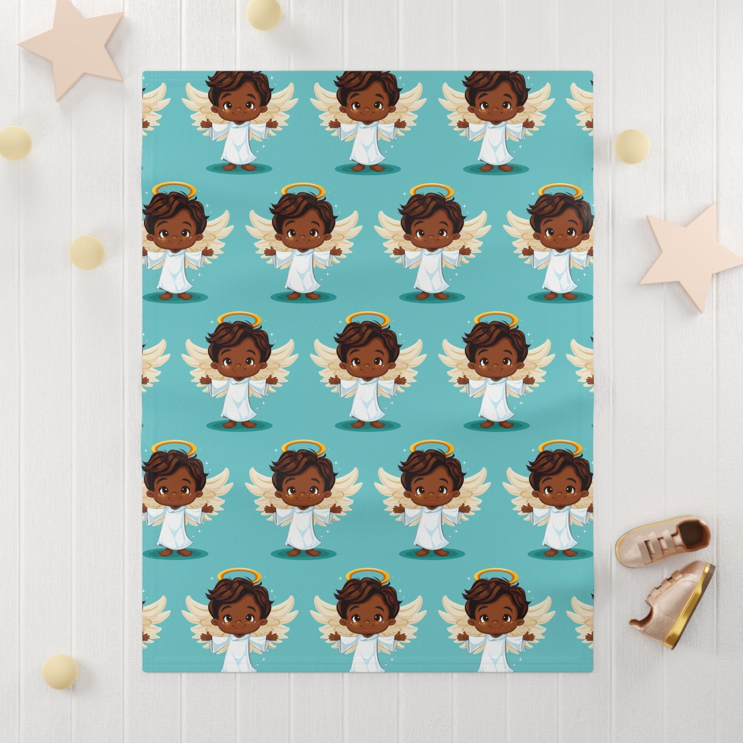 Cozy Fleece Baby Blanket with Angel Design | Perfect Gift for Showers, Christenings, Birthdays | Soft, Cute, and Warm Nursery Decor