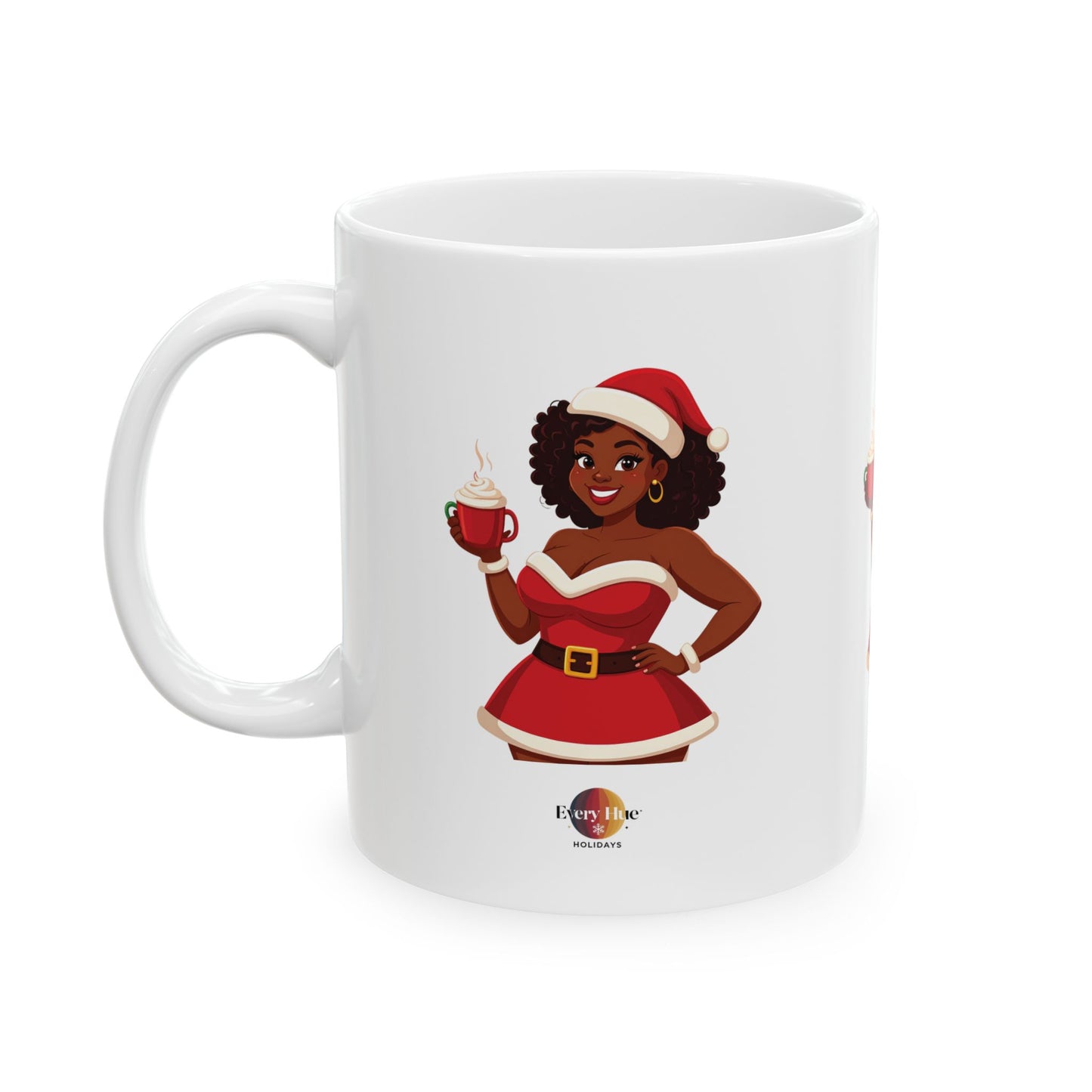 Festive Holiday Ceramic Mug - Cheerful Santa Design, Christmas Gift, Coffee Lover's Mug, Cozy Winter Vibes, Hot Cocoa Mug, Decorative Mug
