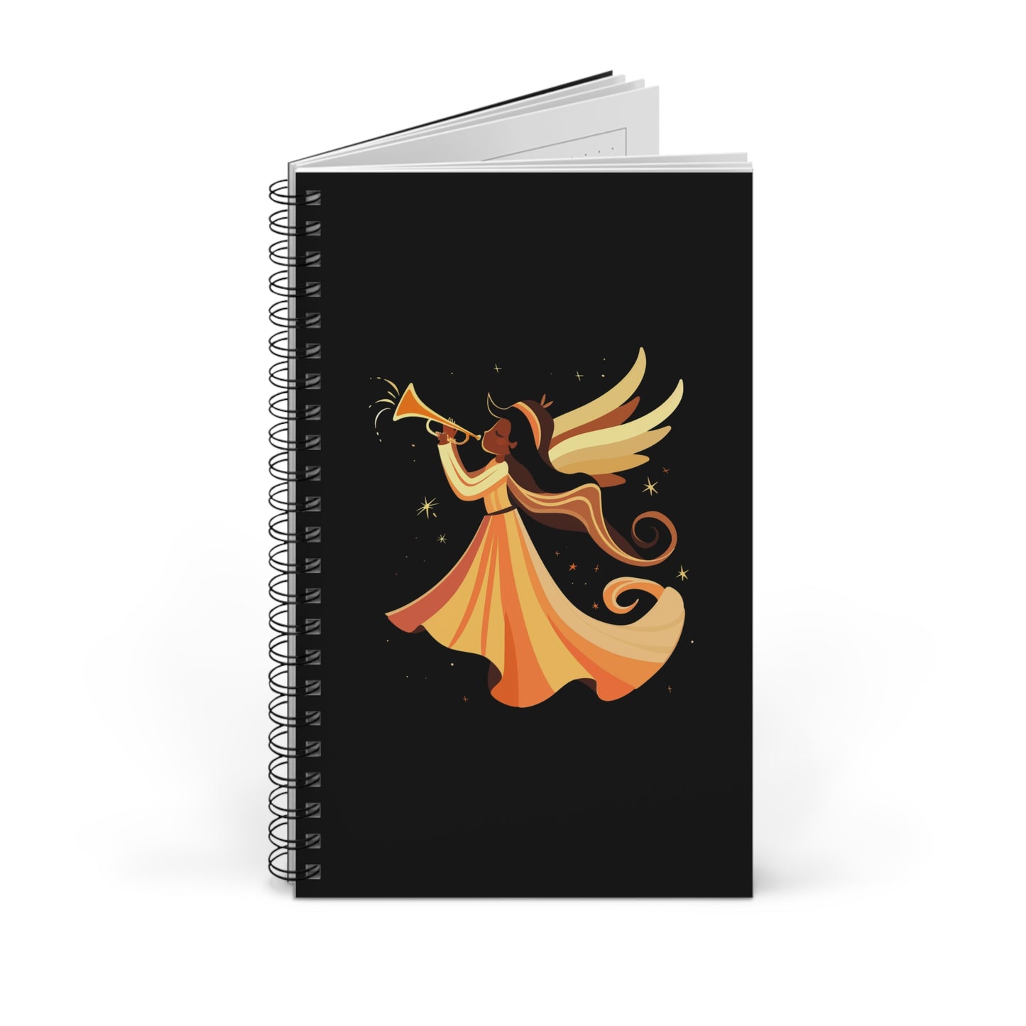 Spiral Journal with Angel Design, Inspirational Notepad, Creative Writing Journal, Gift for Writers, Magical Journaling, Unique Stationery
