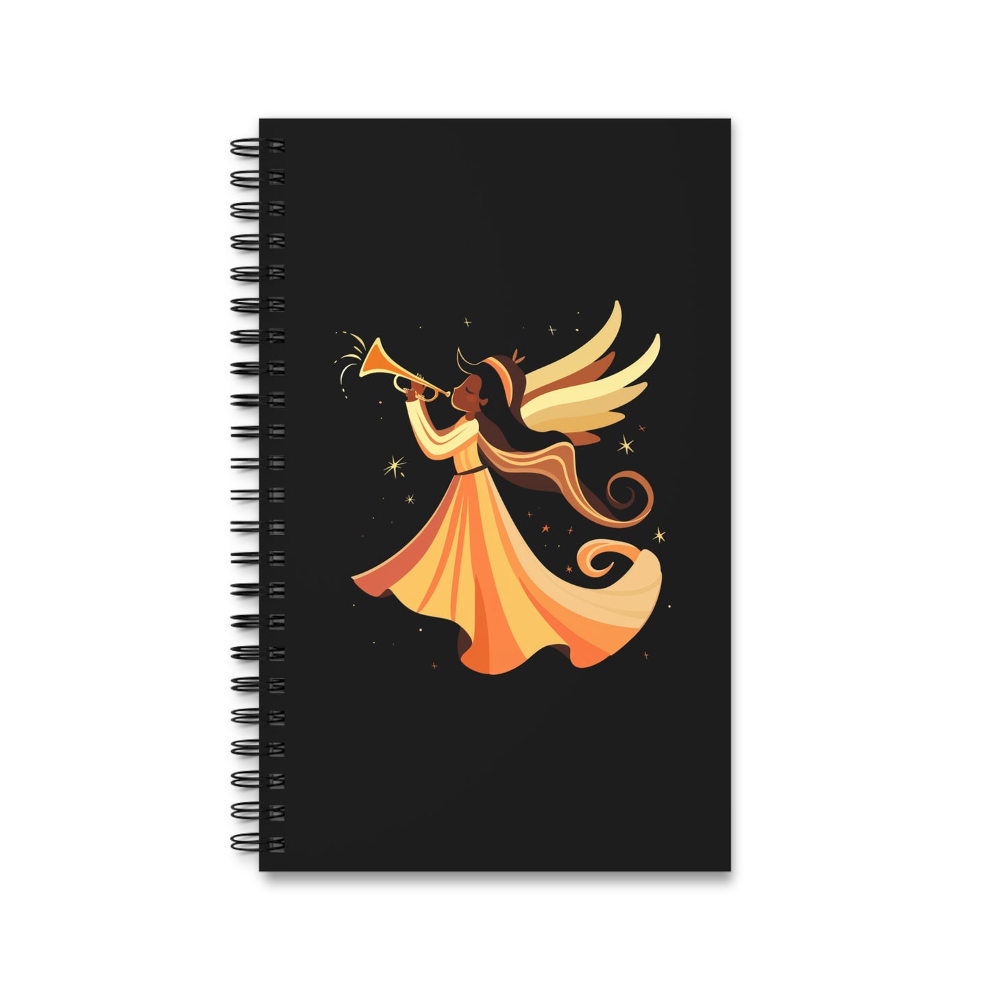 Spiral Journal with Angel Design, Inspirational Notepad, Creative Writing Journal, Gift for Writers, Magical Journaling, Unique Stationery