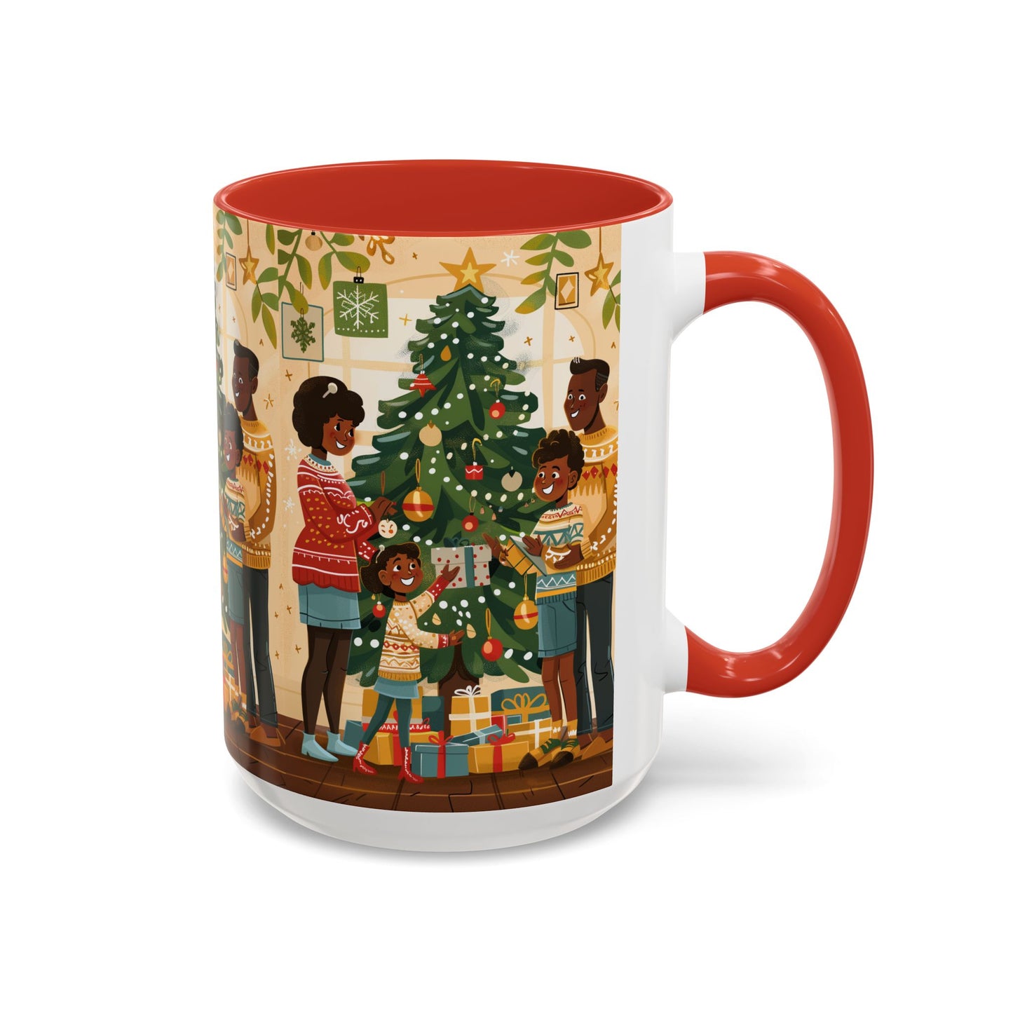 Christmas Family Celebration Mug, Holiday Coffee Cup, Festive Drinkware, Gift for Mom, Winter Decor, Cozy Family Moments